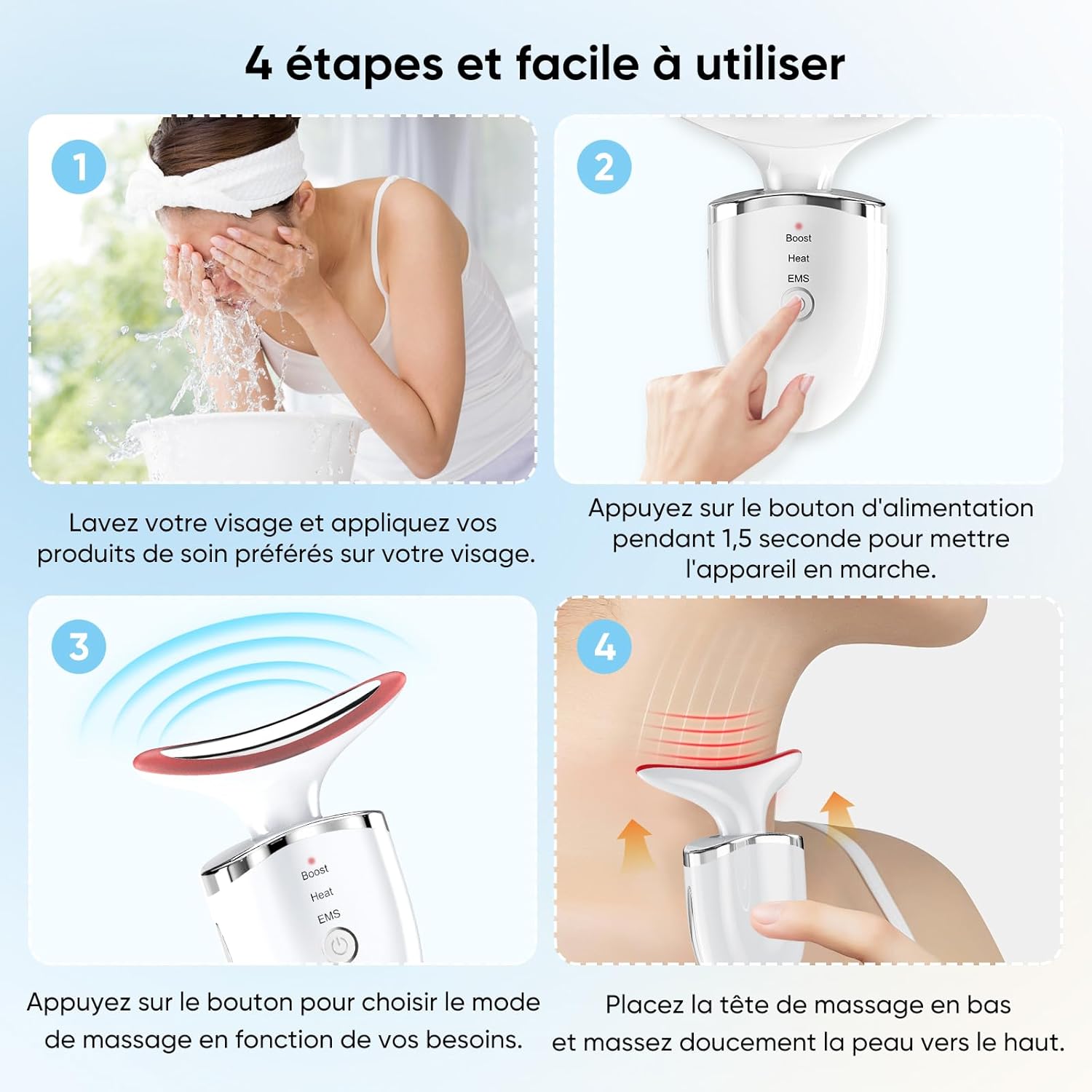 Appareil anti-rides : le masseur électrique facial idéal pour femmes, pour un lifting efficace et un raffermissement du visage – Image 7