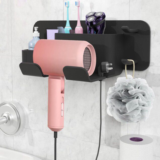 Support de sèche cheveux mural sans perçage : rangement élégant pour salle de bain
Organisateur d'outils pour cheveux, idéal pour femmes soucieuses de leur espace