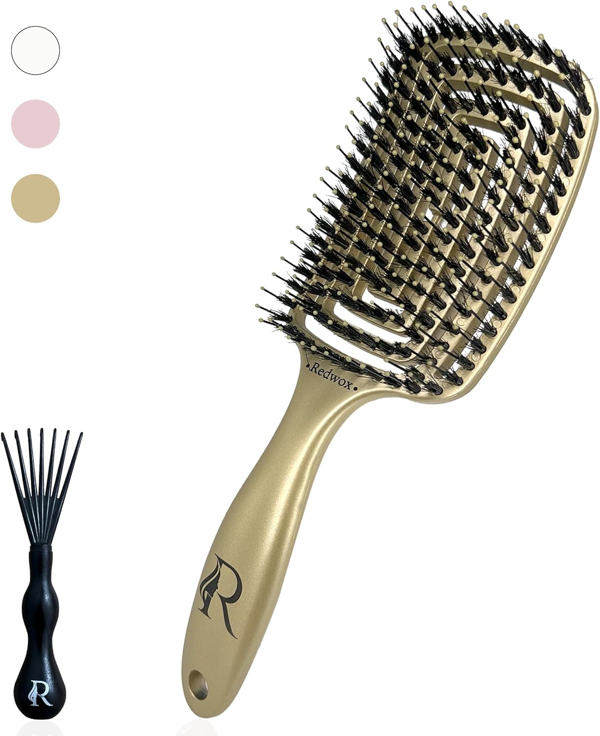 Brosse cheveux poils de sanglier et nylon : démêlage magique sans douleur pour femmes et enfants Idéale pour tous types de cheveux, y compris bouclés, épais et afro, avec massage du cuir chevelu