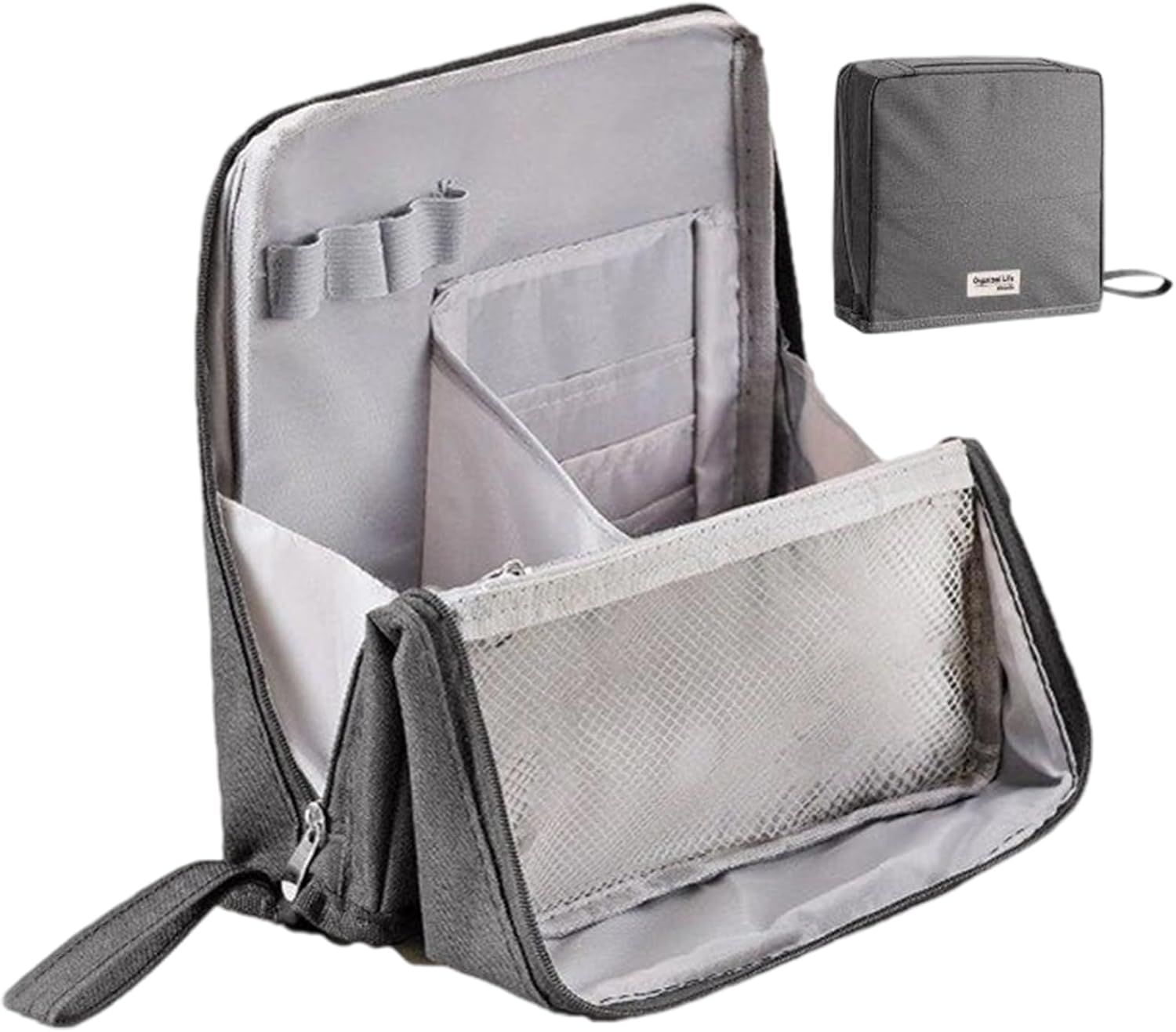 Trousse de maquillage verticale en tissu Oxford : l'accessoire idéal pour les femmes en voyage Organisez vos produits de beauté avec style et praticité – Image 6