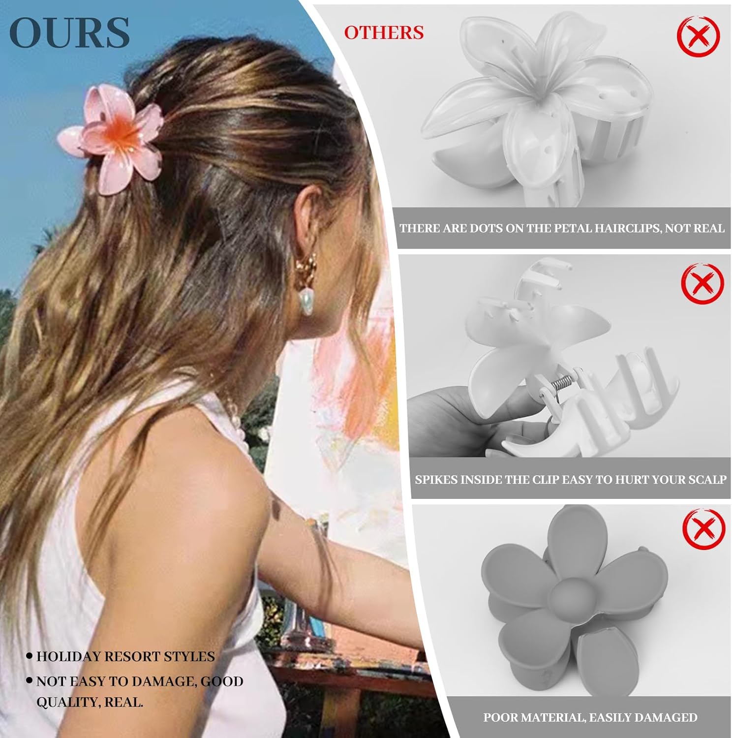 Pince à cheveux fleur multicolore : un lot de 8 accessoires élégants pour femmes – Image 4