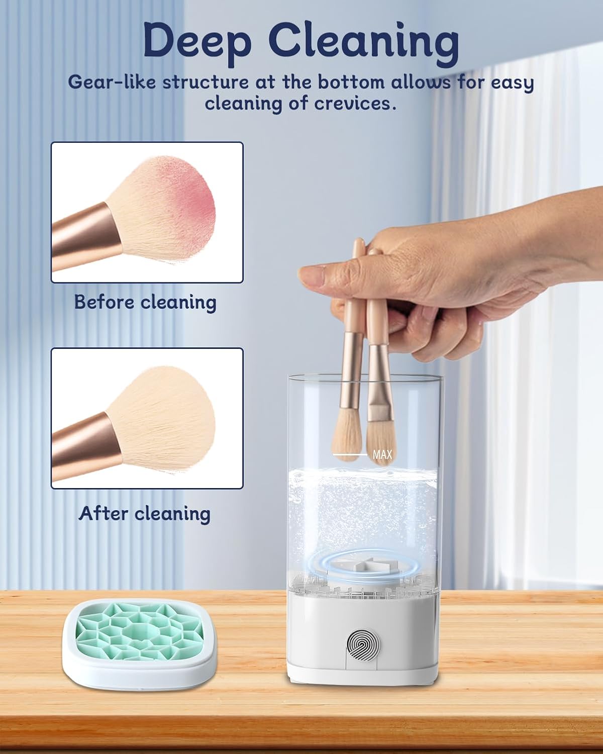 Nettoyeur électrique pour pinceaux de maquillage : nettoyage en profondeur et facilité d'utilisation – Image 5