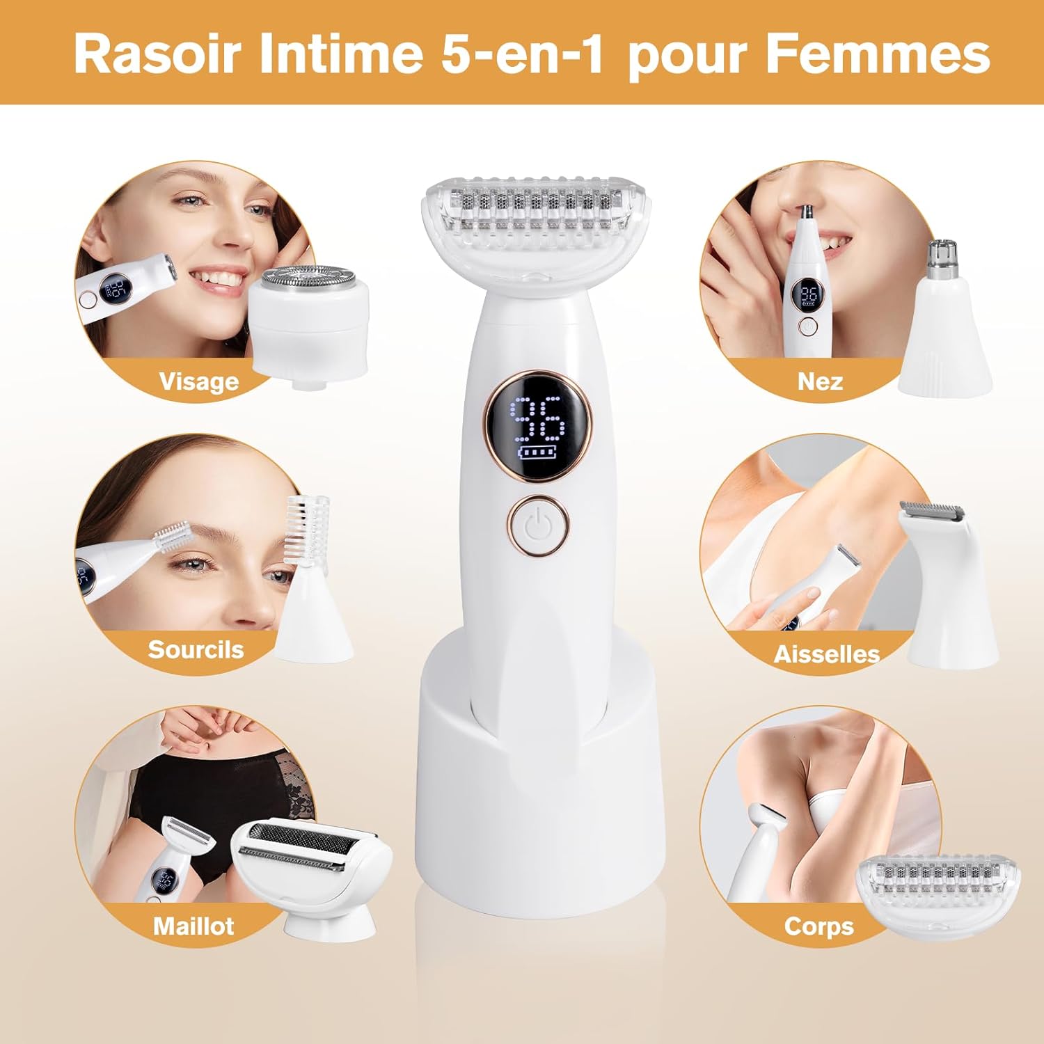 Rasoir Électrique Carehabi 5 en 1 pour Femmes - Douceur et Précision – Image 2