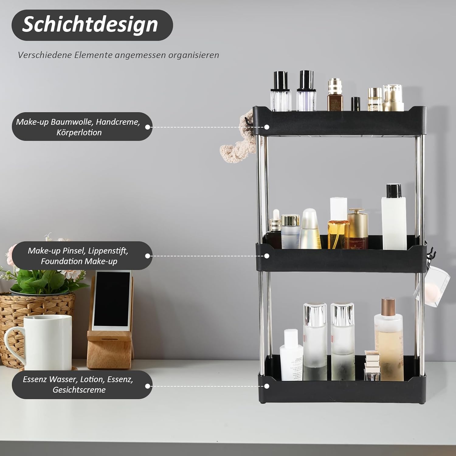 Organisateur de maquillage : rangement élégant et fonctionnel pour coiffeuse et salle de bain – Image 5