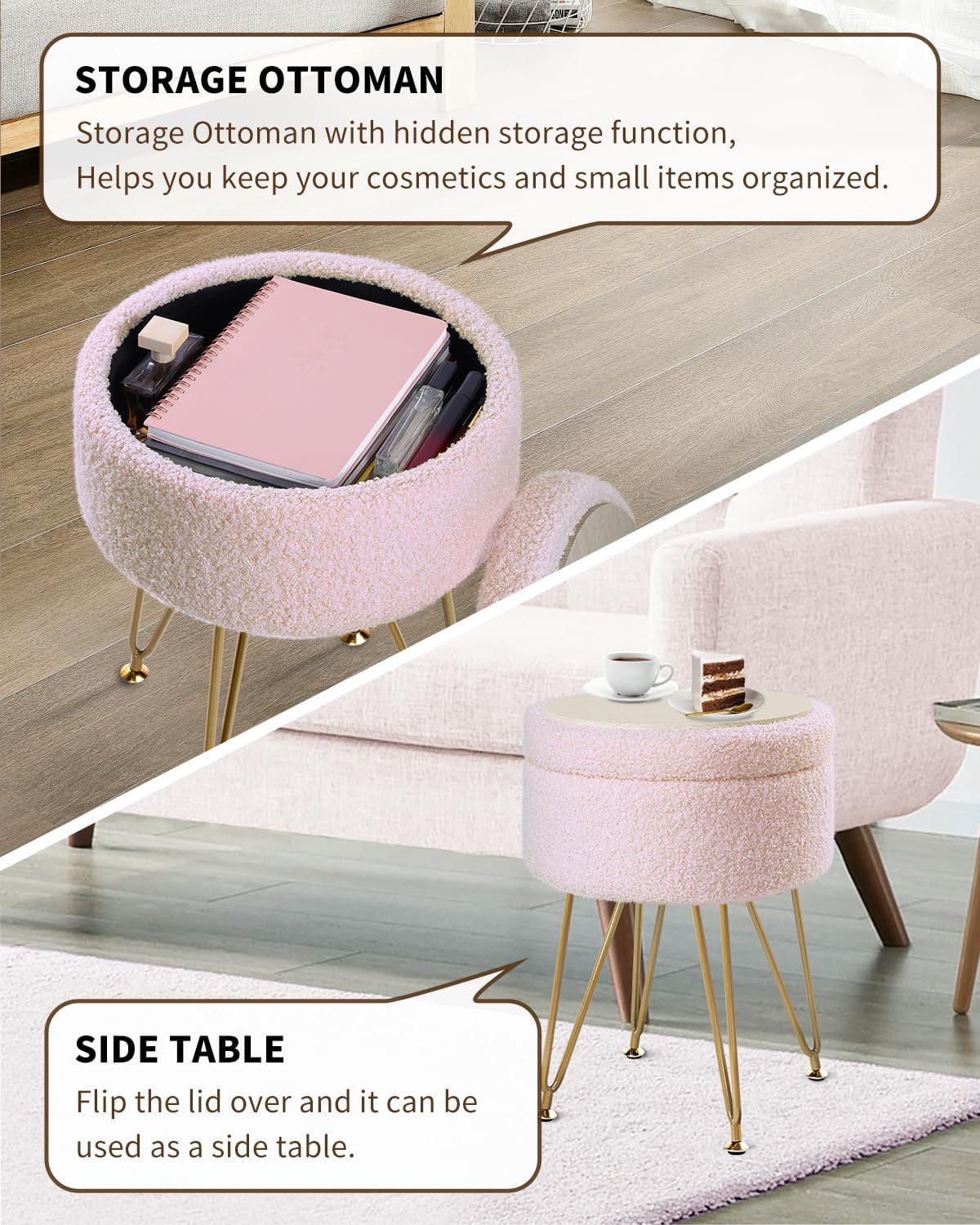 Tabouret de rangement élégant : le compagnon idéal pour les coiffeuses et les espaces modernes – Image 5