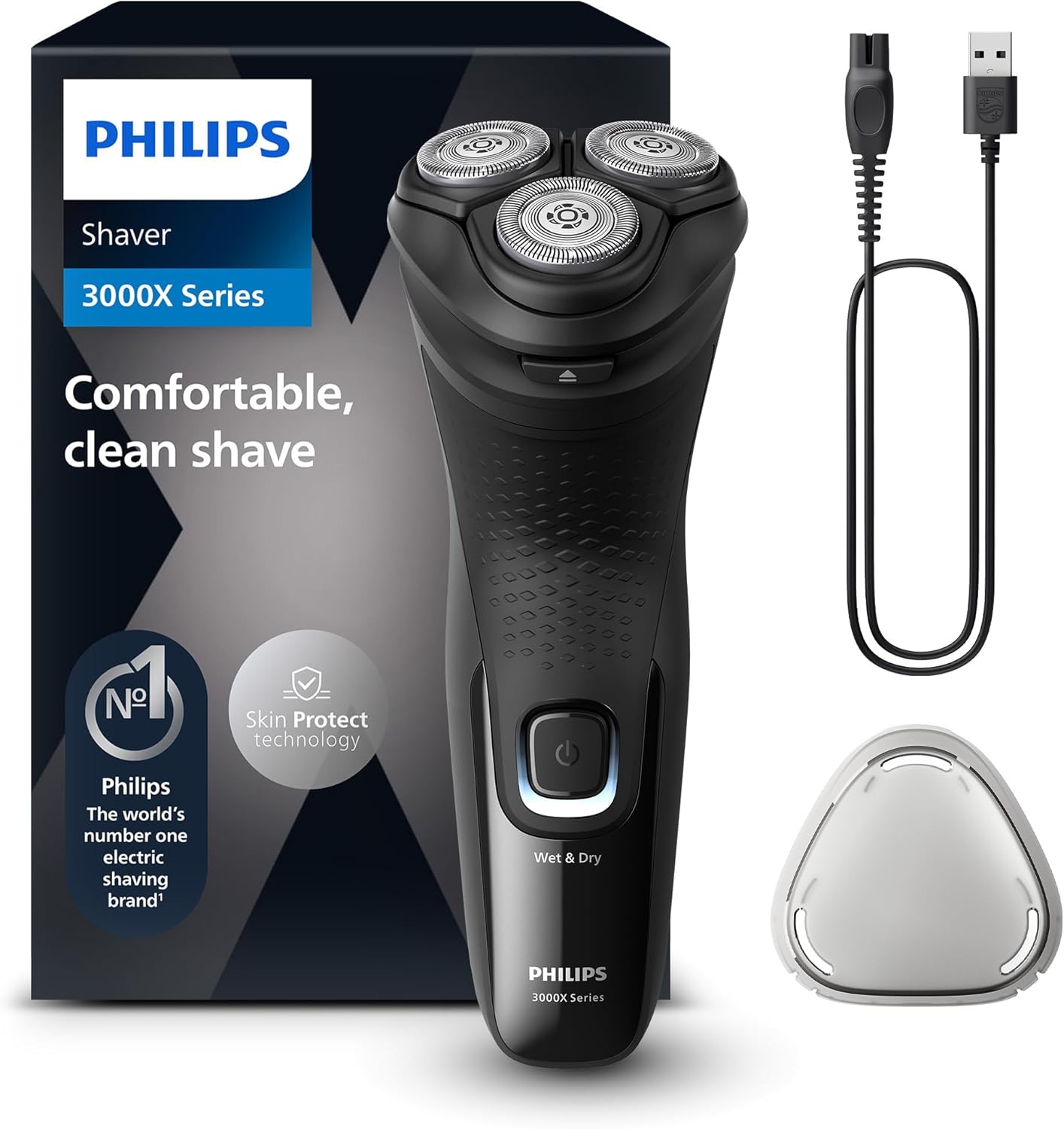 Rasoir Électrique Philips Series 3000 - Pour Hommes, Confort Optimal