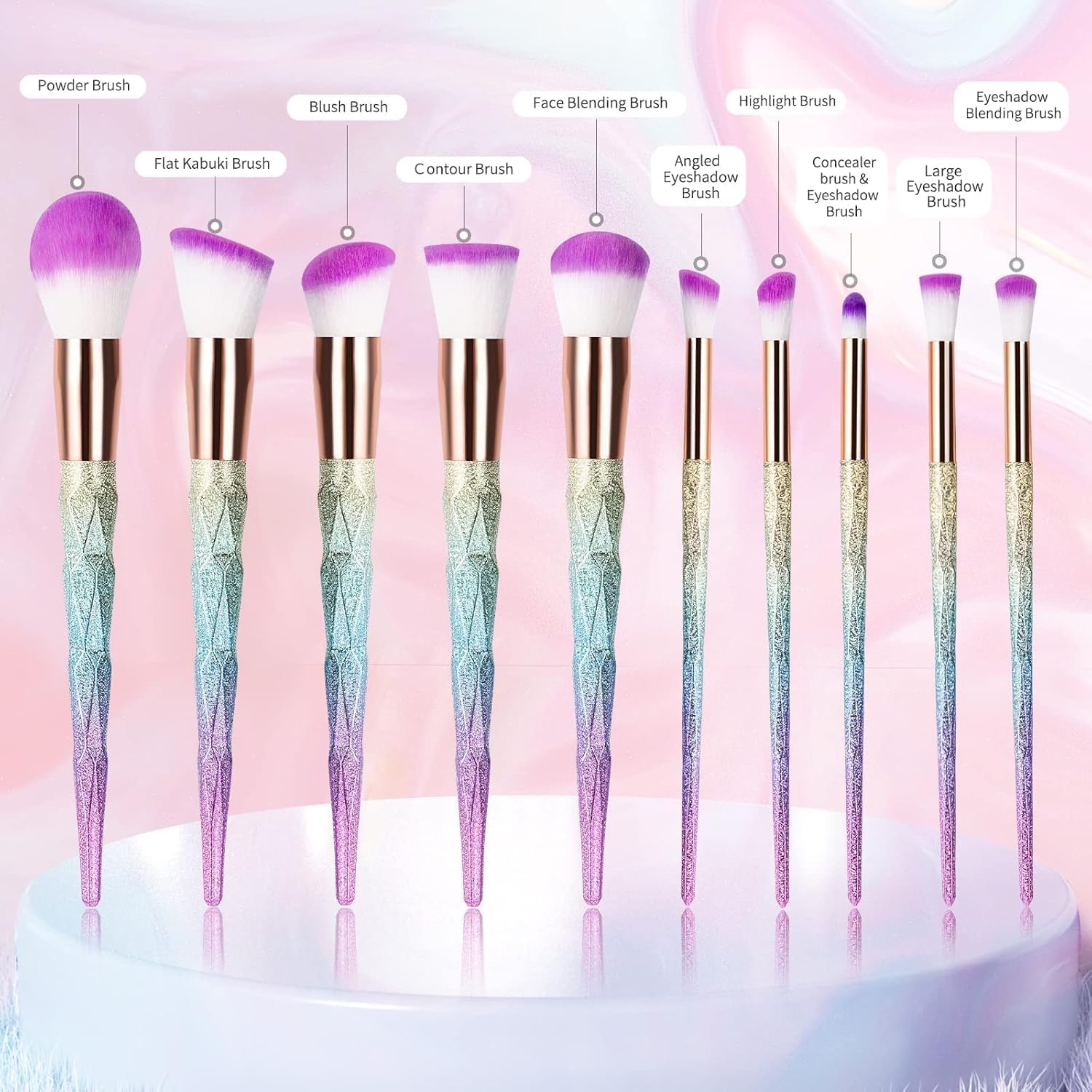 Pinceaux de maquillage professionnels : lot de 10 pour un teint parfait et un look éclatant – Image 4