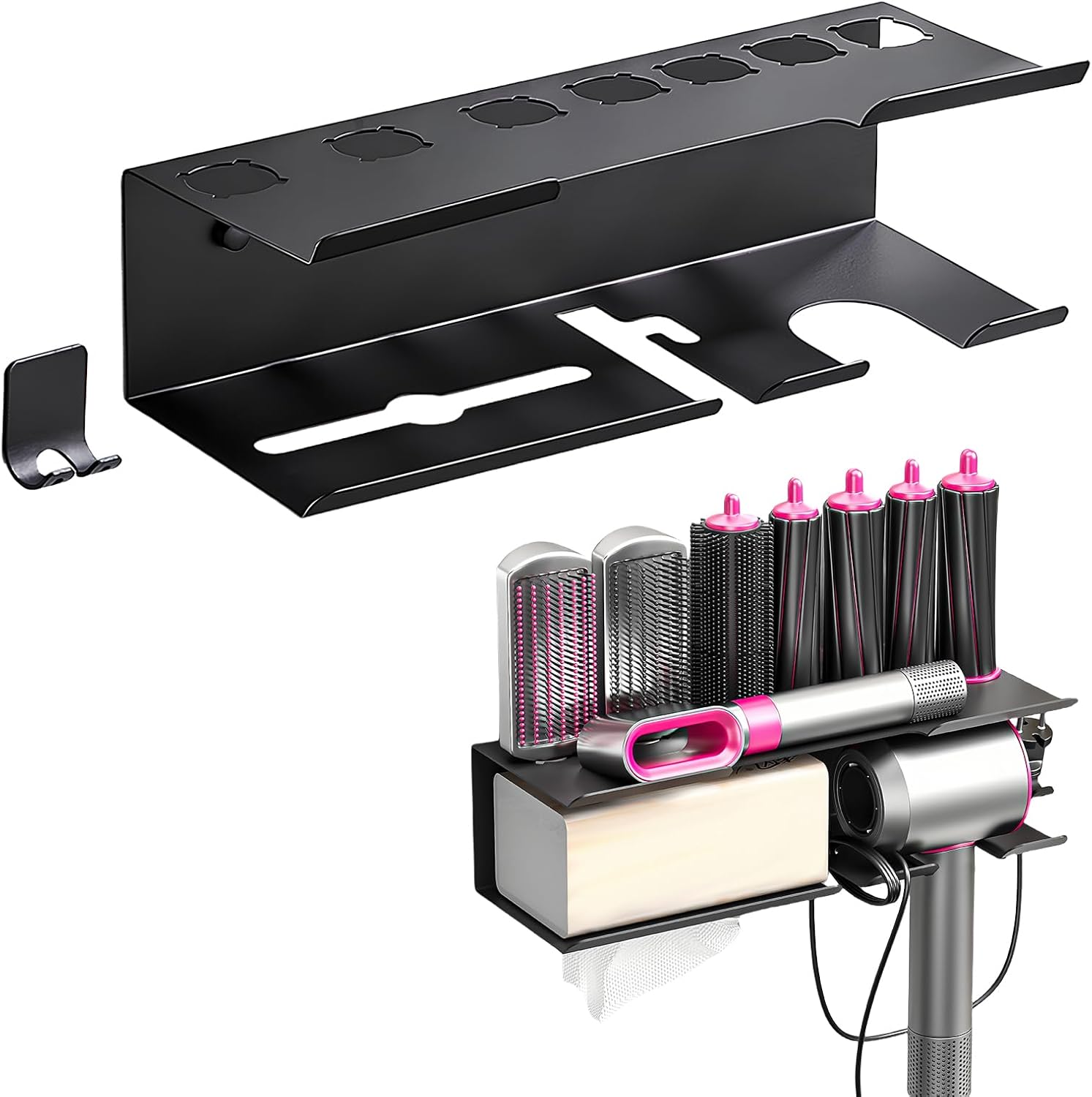 Support mural en acier inoxydable pour Dyson Airwrap : rangement élégant et pratique pour vos accessoires de coiffure