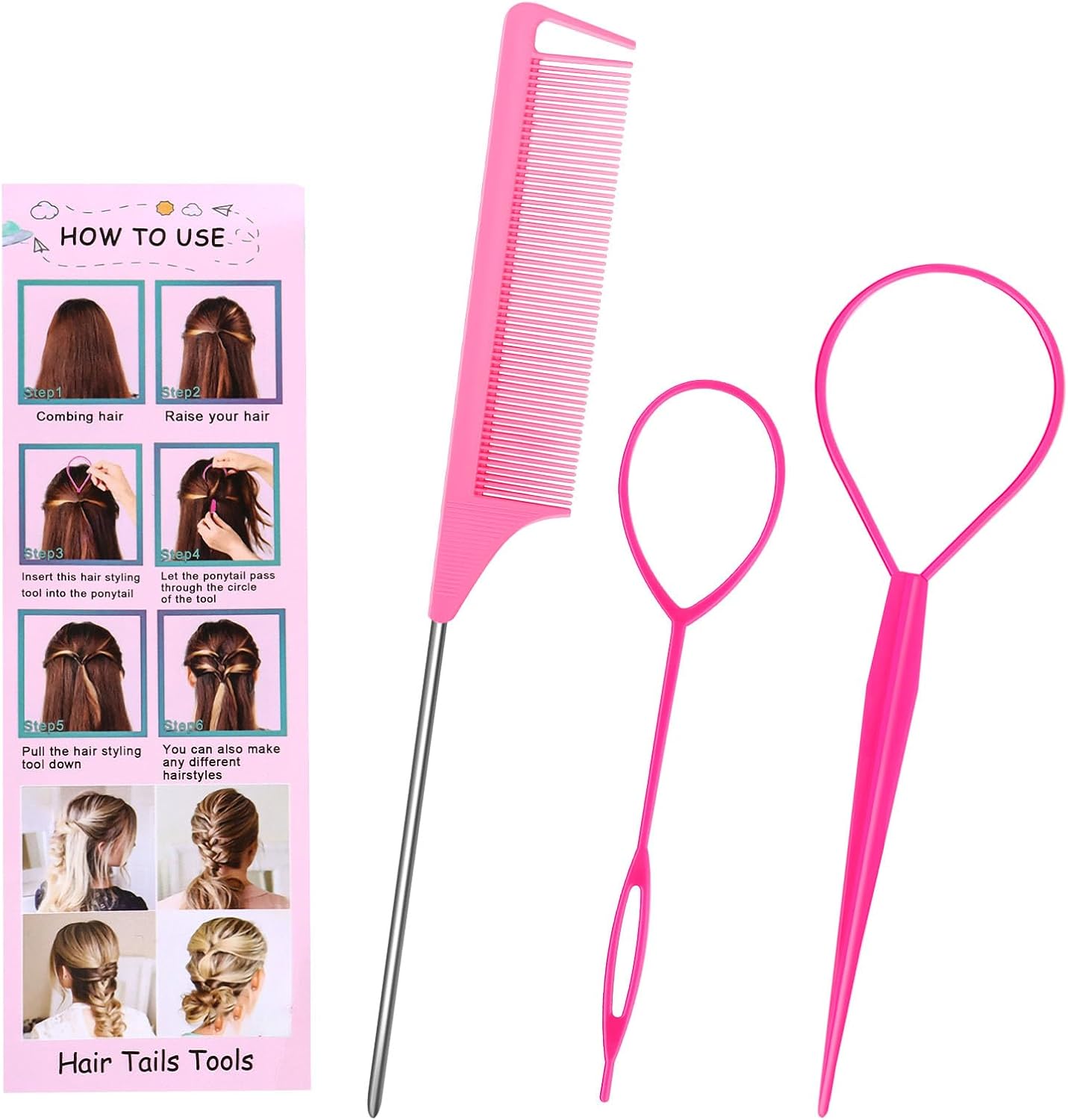 Accessoires Coiffure: Lot de 3 Outils Pratiques