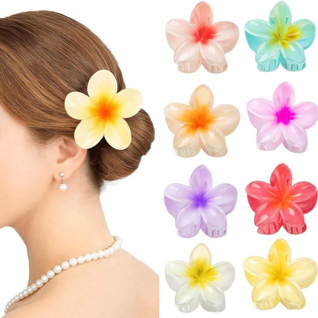 Pince à cheveux fleur : lot de 8 accessoires élégants pour femme Tenue forte et antidérapante, parfaite pour sublimer les cheveux épais