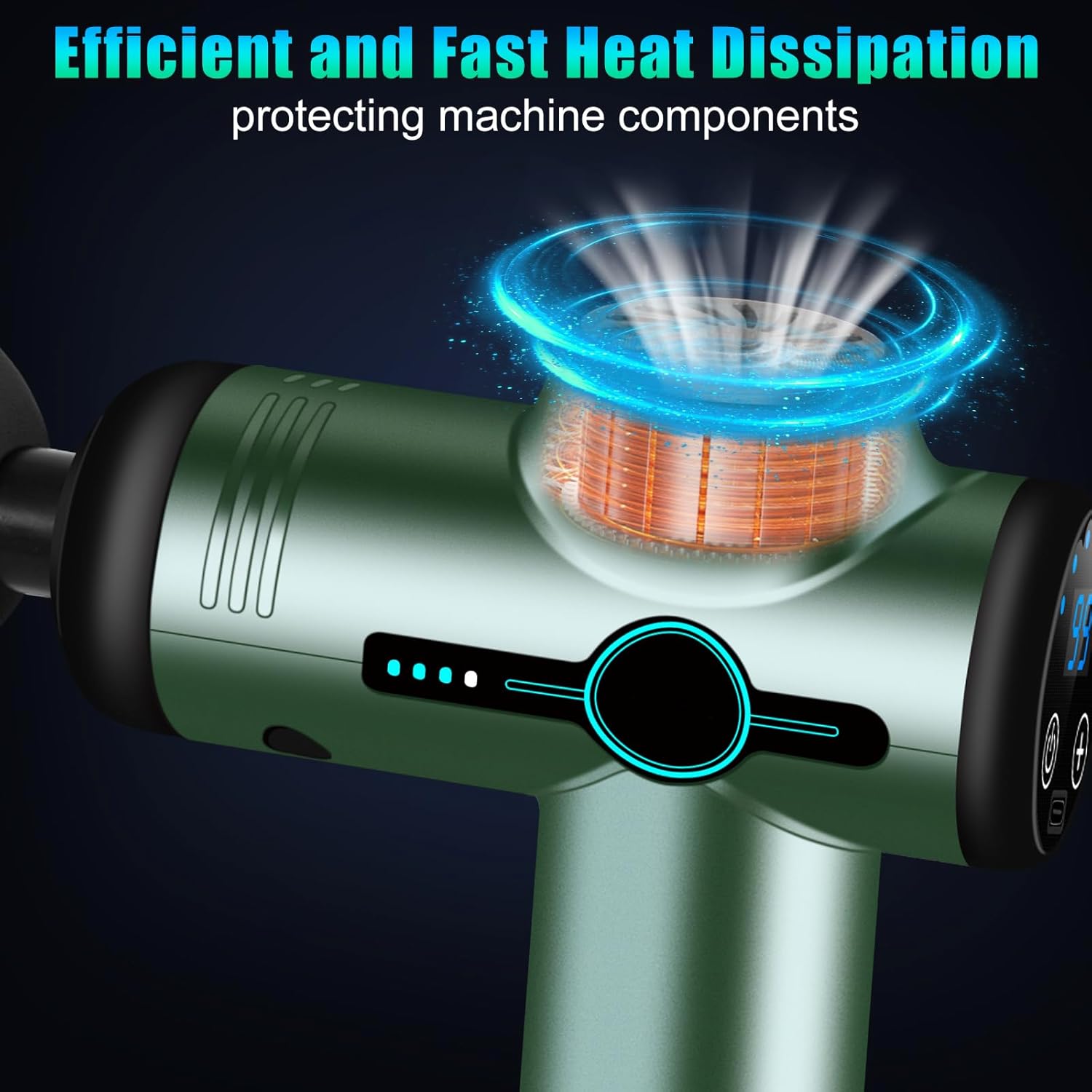 Pistolet de massage ultra silencieux : soulagement des douleurs musculaires pour les sportifs Découvrez le pistolet de massage miniature avec 99 vitesses et 8 têtes interchangeables, conçu pour apaiser vos tensions musculaires tout en offrant une expérience relaxante. – Image 6