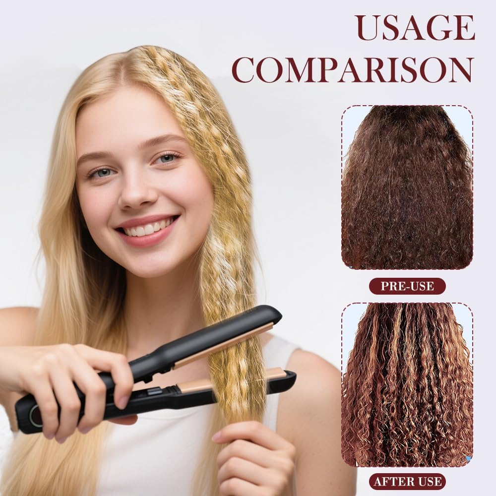 Mini fer à gaufrer cheveux : lisseur boucleur 2 en 1 pour un style élégant en un temps record – Image 5