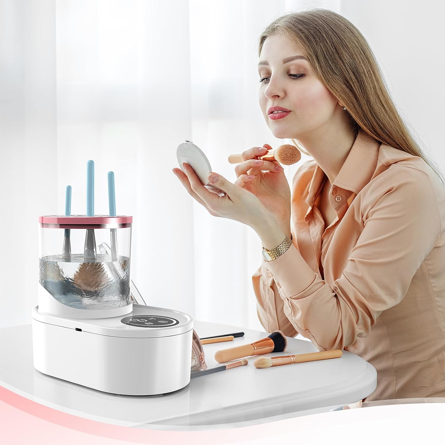 Nettoyeur de pinceaux de maquillage 2 en 1 : un nettoyage automatique pour les passionnées de beauté – Image 8