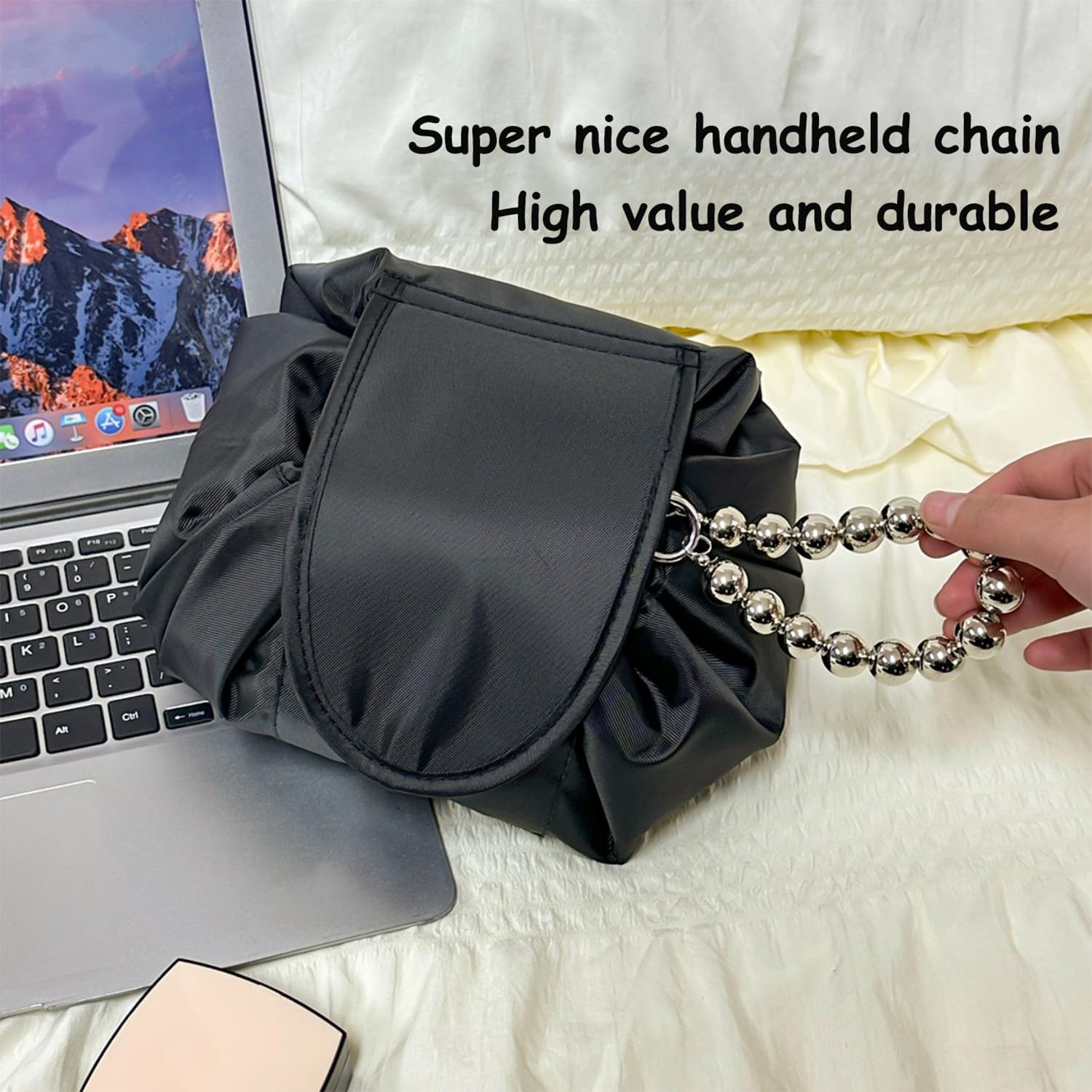 Rangement maquillage élégant : la trousse idéale pour les femmes paresseuses Optimisez votre routine beauté avec cette pochette pratique et chic – Image 5