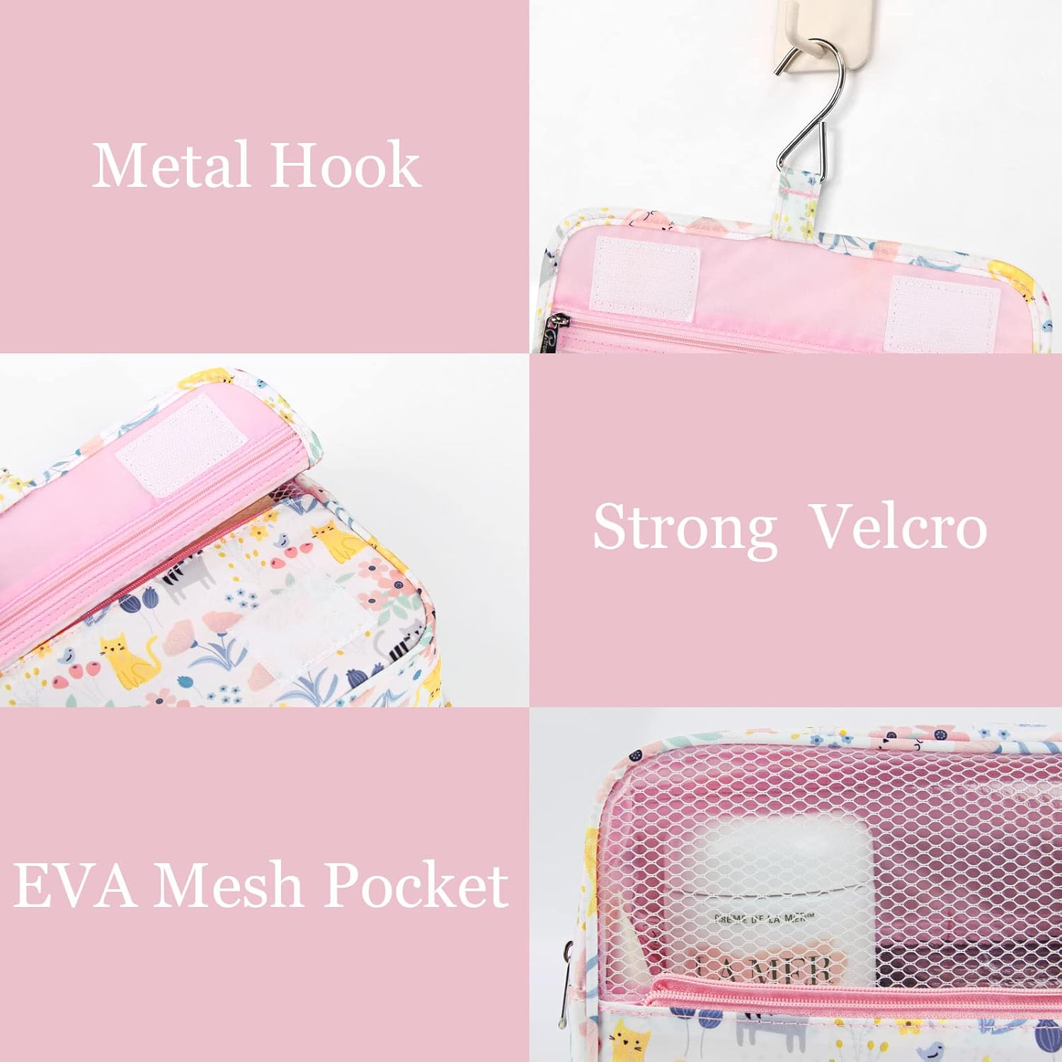 Trousse de toilette imperméable pliable : le compagnon idéal pour le maquillage des femmes, filles et enfants en voyage – Image 3