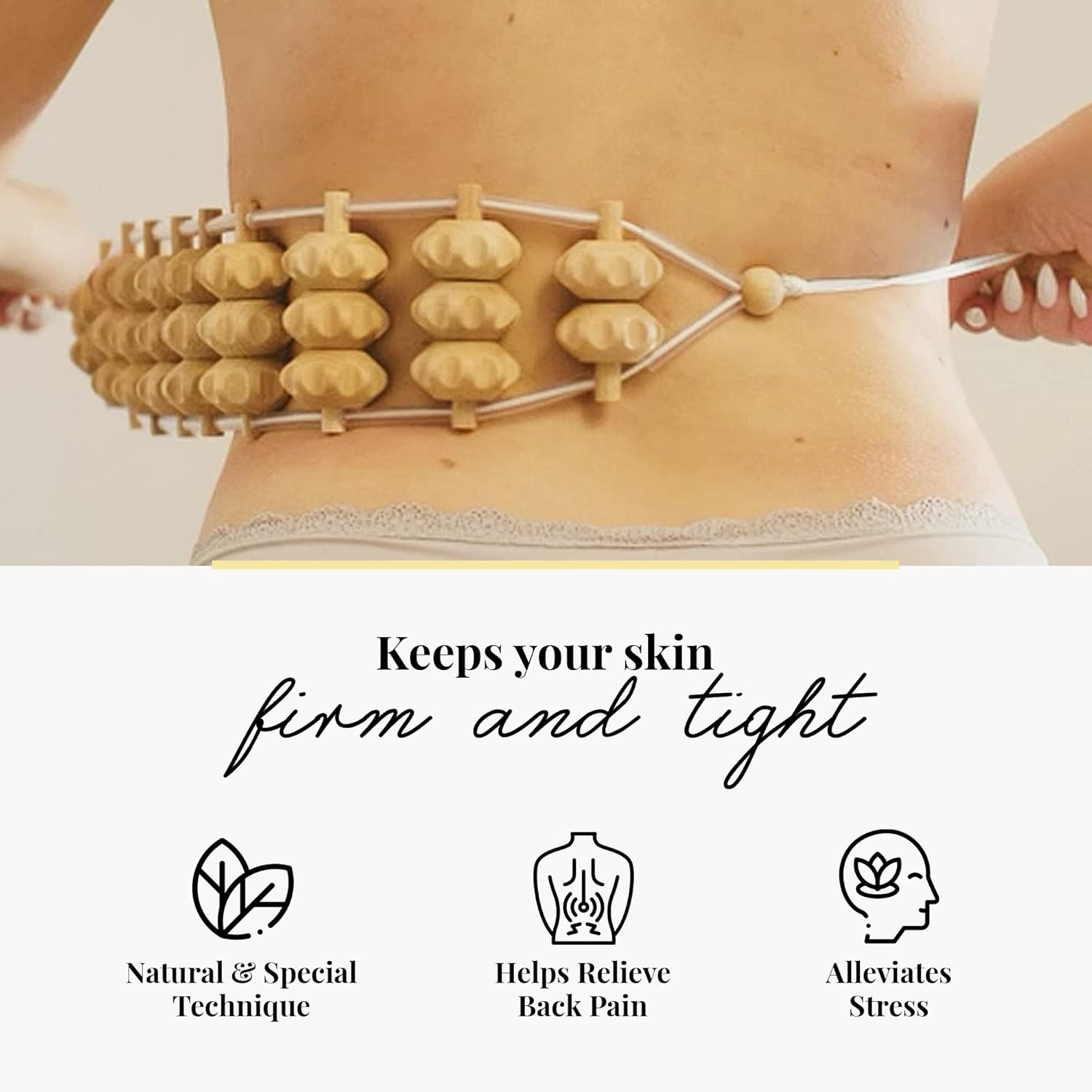 Masseur pour dos : soulagez vos muscles avec notre rouleau de massage en bois de 120 cm – Image 7