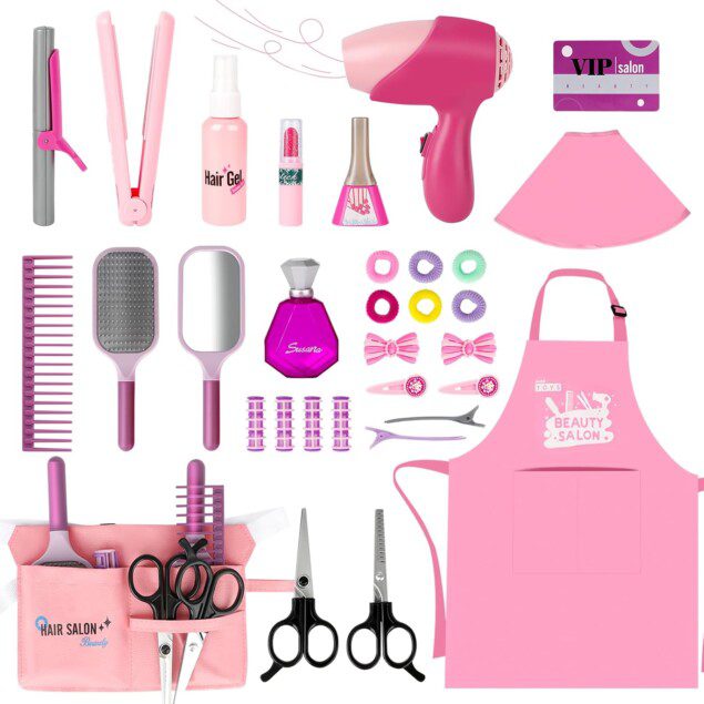 Kit de coiffure pour enfants : un salon de coiffure complet pour petites filles de 3 ans