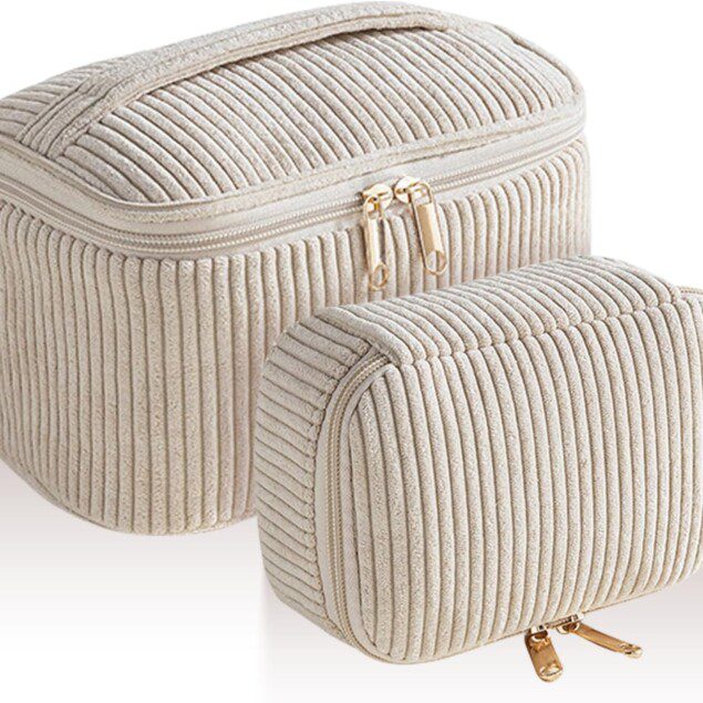 Kytpyi pochette maquillage : élégante trousse de voyage pour les passionnées de beauté   Découvrez notre trousse de maquillage en velours côtelé, parfaite pour organiser vos essentiels et briller lors de vos sorties.