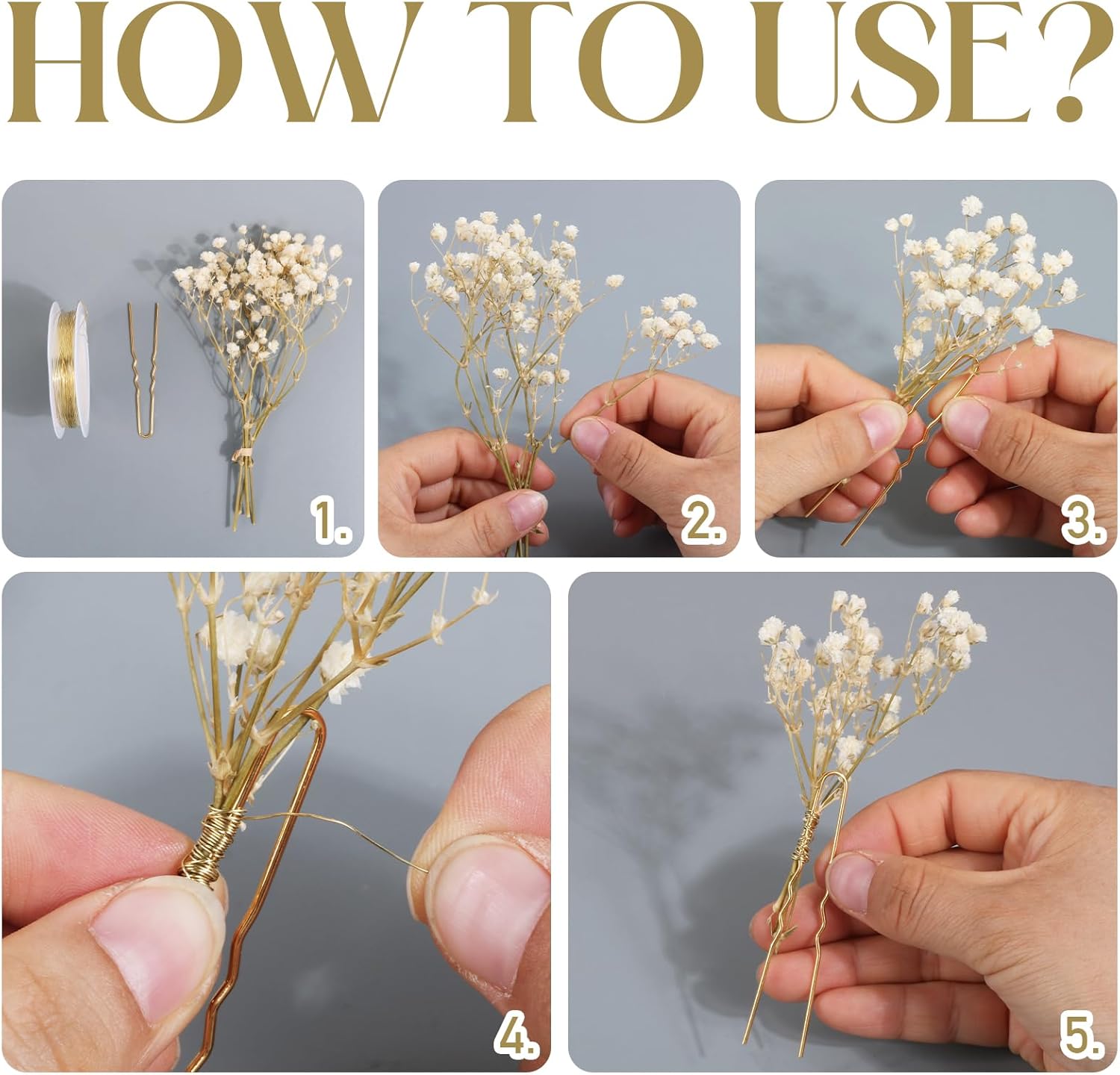 Épingles à cheveux florales en or : 9 pièces élégantes pour les mariées et les cérémonies Accessoires de coiffure raffinés pour sublimer votre look de mariage – Image 6