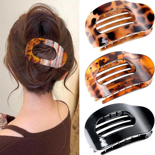 Pince à cheveux antidérapante pour femme : 3 pièces élégantes au motif léopard pour un maintien parfait