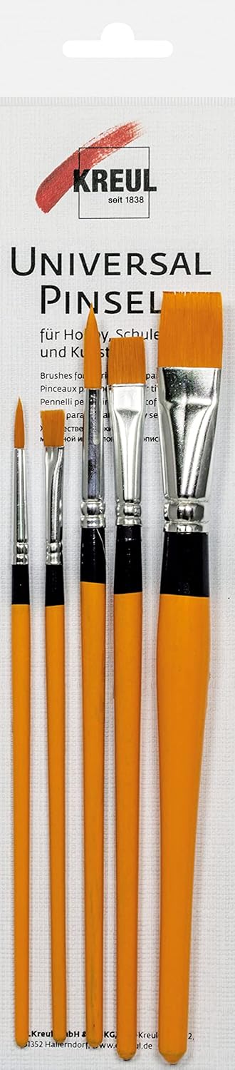 Pinceaux universels synthétiques : set de 5 pièces pour les loisirs créatifs, l'école et l'art