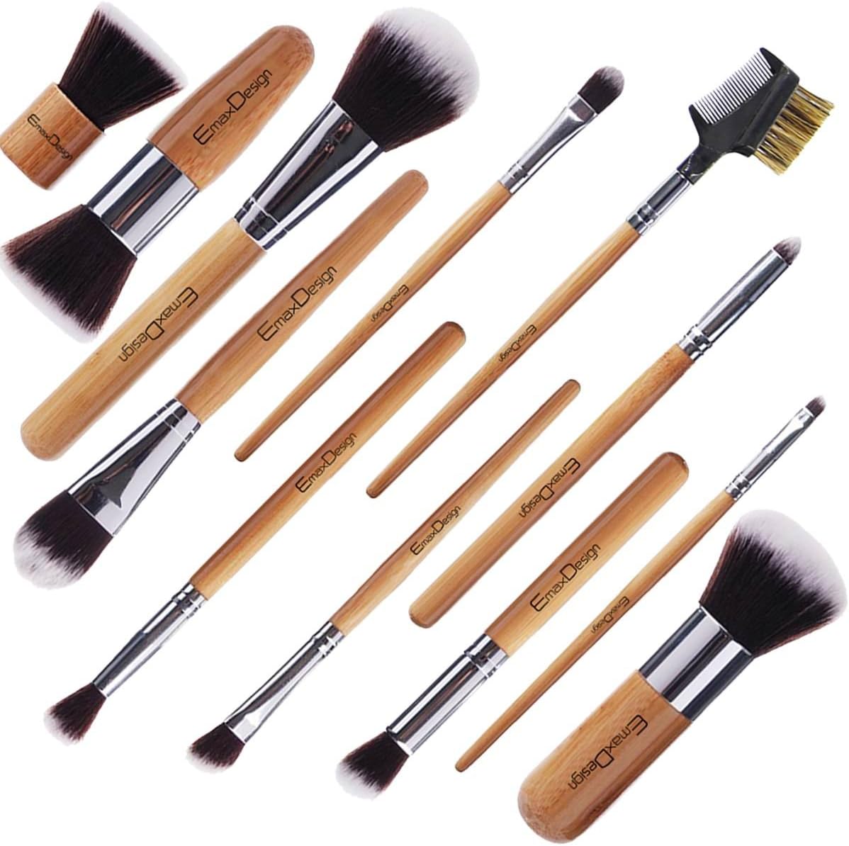 Ensemble de 12 brosses de maquillage professionnel : l'outil idéal pour les passionnées de beauté Découvrez la qualité supérieure de nos pinceaux en bambou pour un teint parfait et un maquillage irréprochable – Image 3