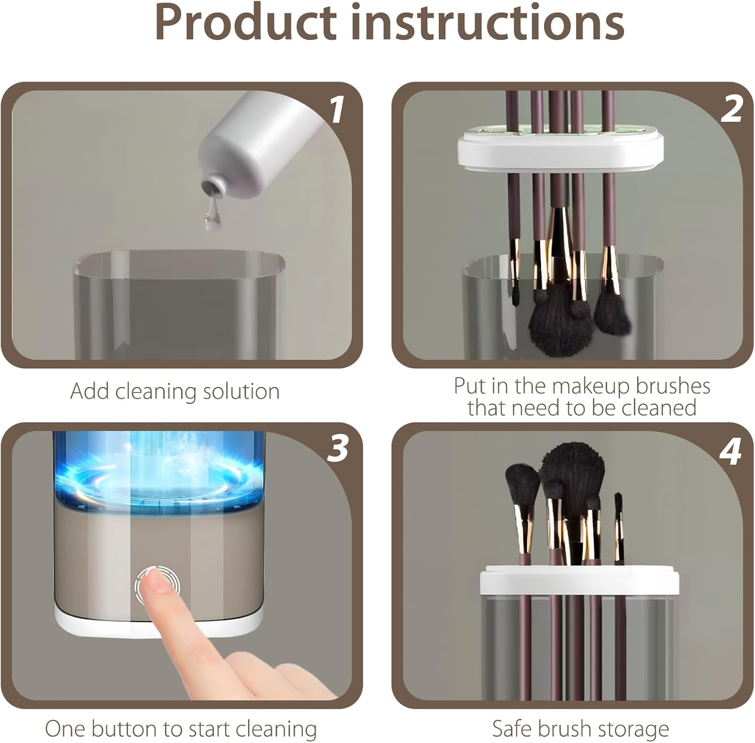 Nettoyant électrique pour pinceaux de maquillage : lavage rapide et automatique pour toutes vos brosses – Image 6