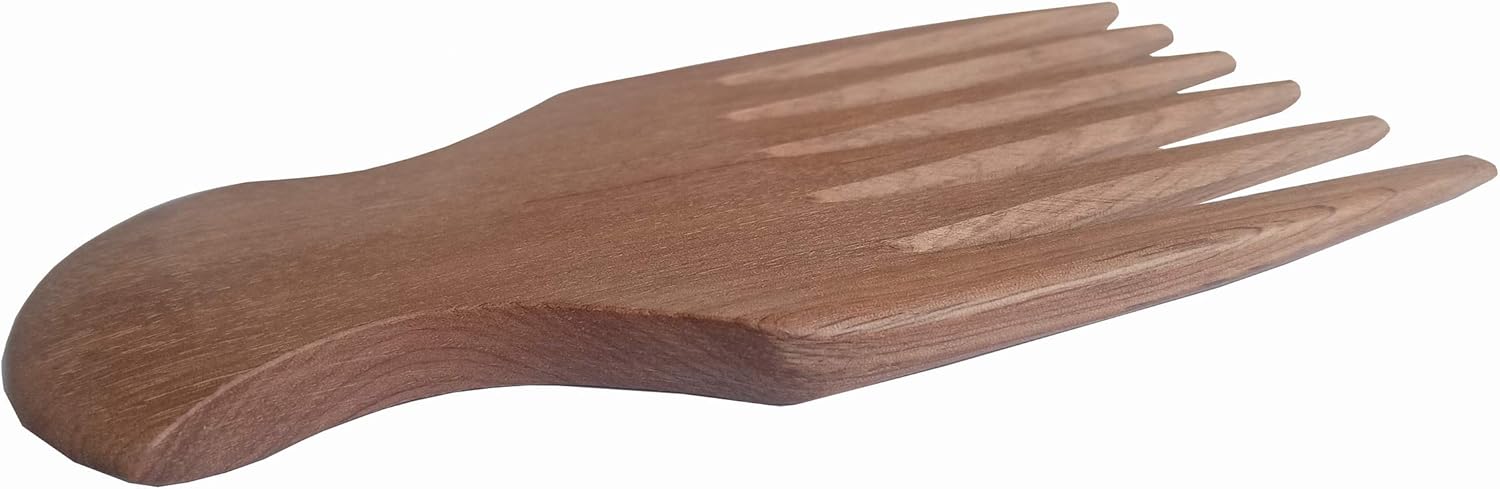 Peigne afro en bois naturel fait main : l'accessoire idéal pour cheveux épais et bouclés – Image 7