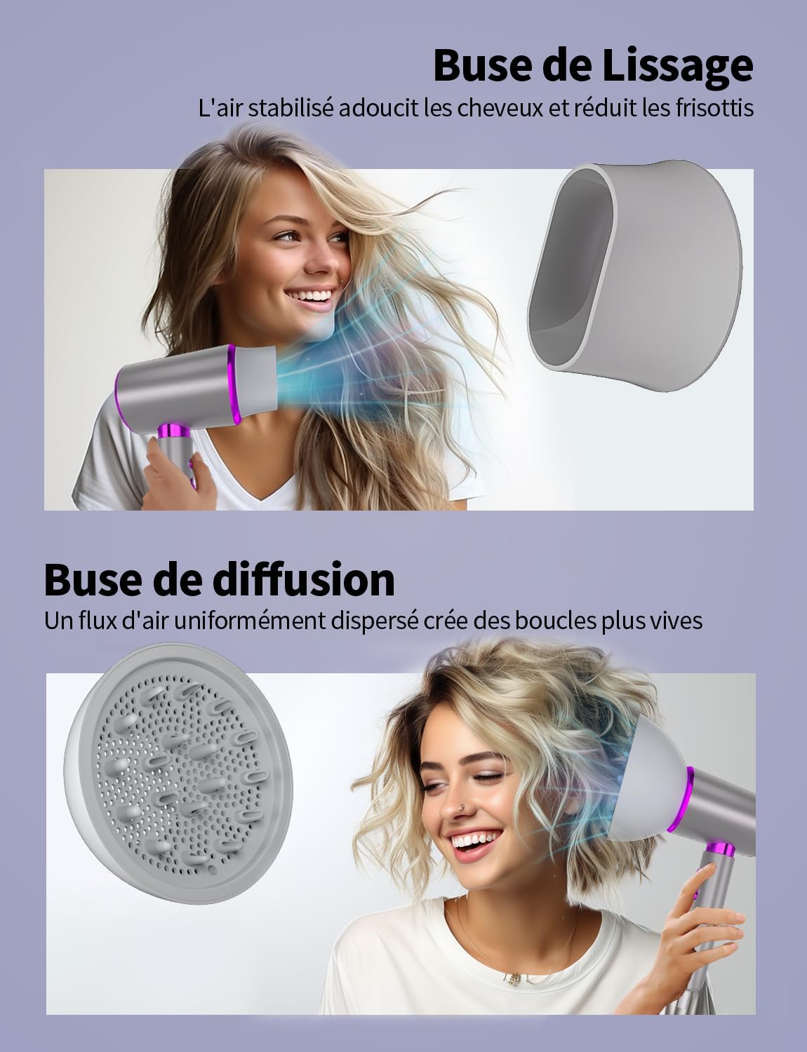 Sèche cheveux ionique 2400W : le compagnon idéal pour des coiffures éclatantes à la maison et en voyage – Image 4