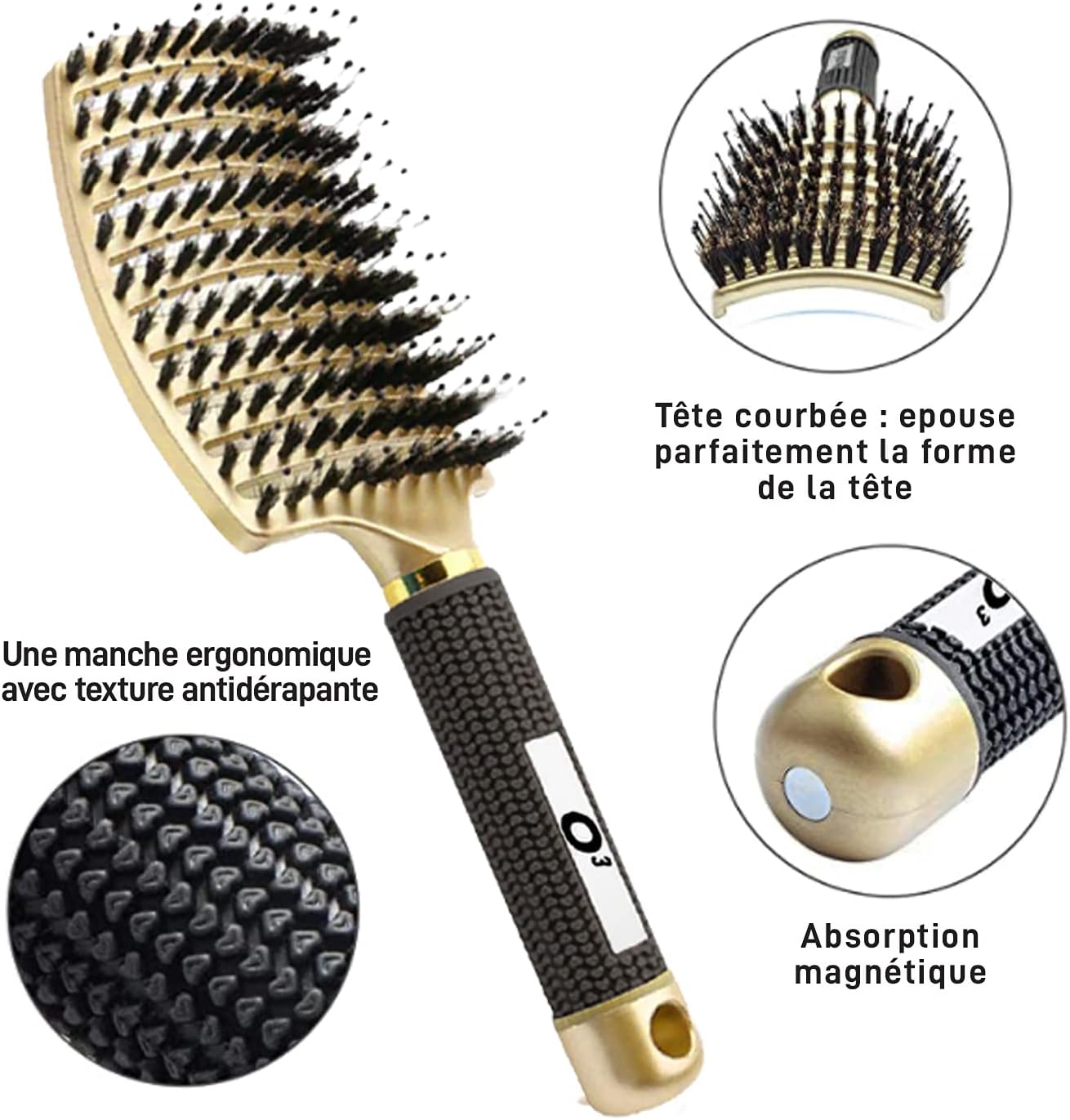 Brosse démêlante magique en poil de sanglier : pour des cheveux doux et soyeux sans effort – Image 7