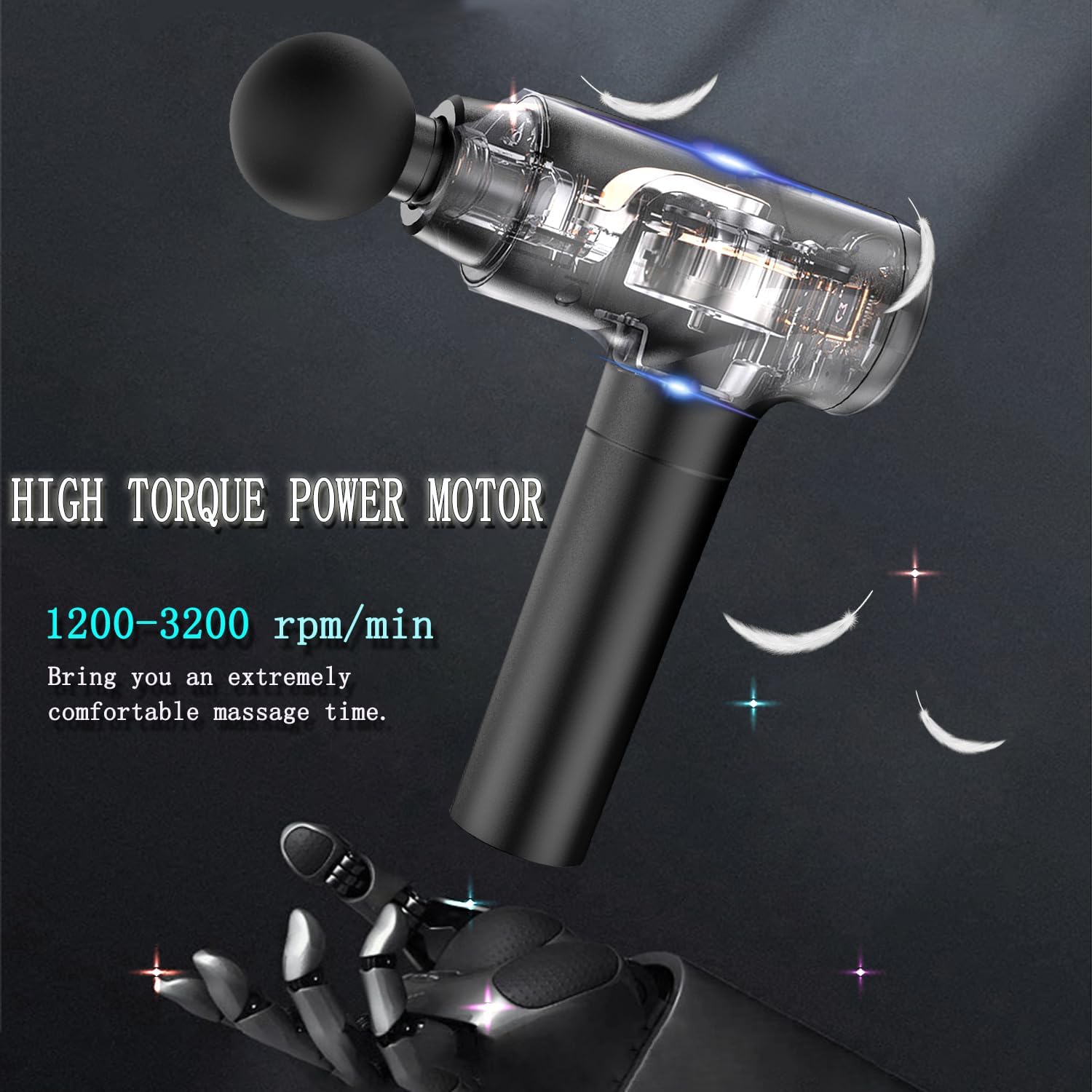 Pistolet de massage à percussion pour athlètes : soulagement musculaire efficace avec 8 têtes et 20 vitesses – Image 5