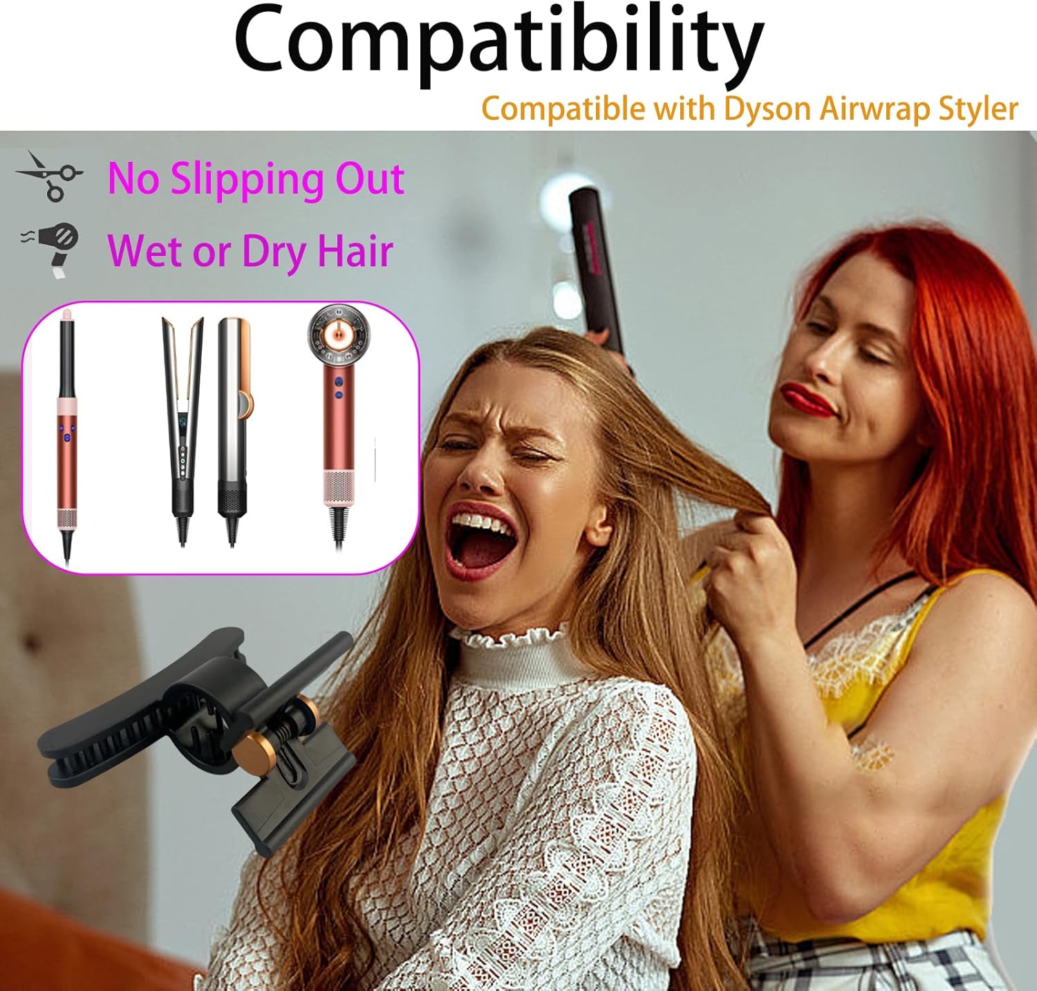 Pinces à cheveux dorées pour un coiffage parfait avec le Dyson Airwrap : le lot idéal de 4 pièces pour les passionnées de belles coiffures – Image 2