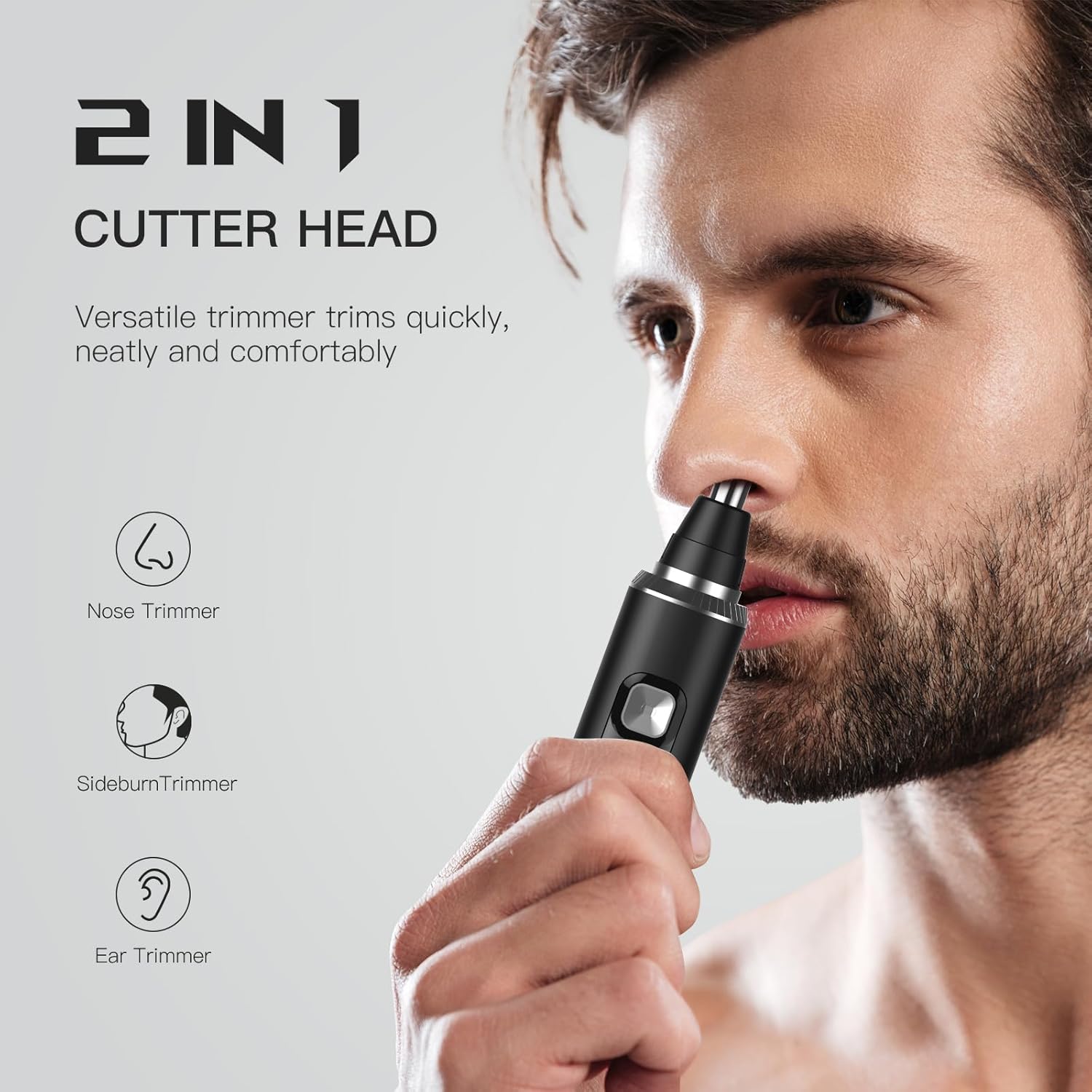 Rasoir Nasal et Auriculaire pour Hommes - Tondeuse Électrique Rechargeable USB, Painless et Étanche IPX7 pour un Entretien Facile – Image 3