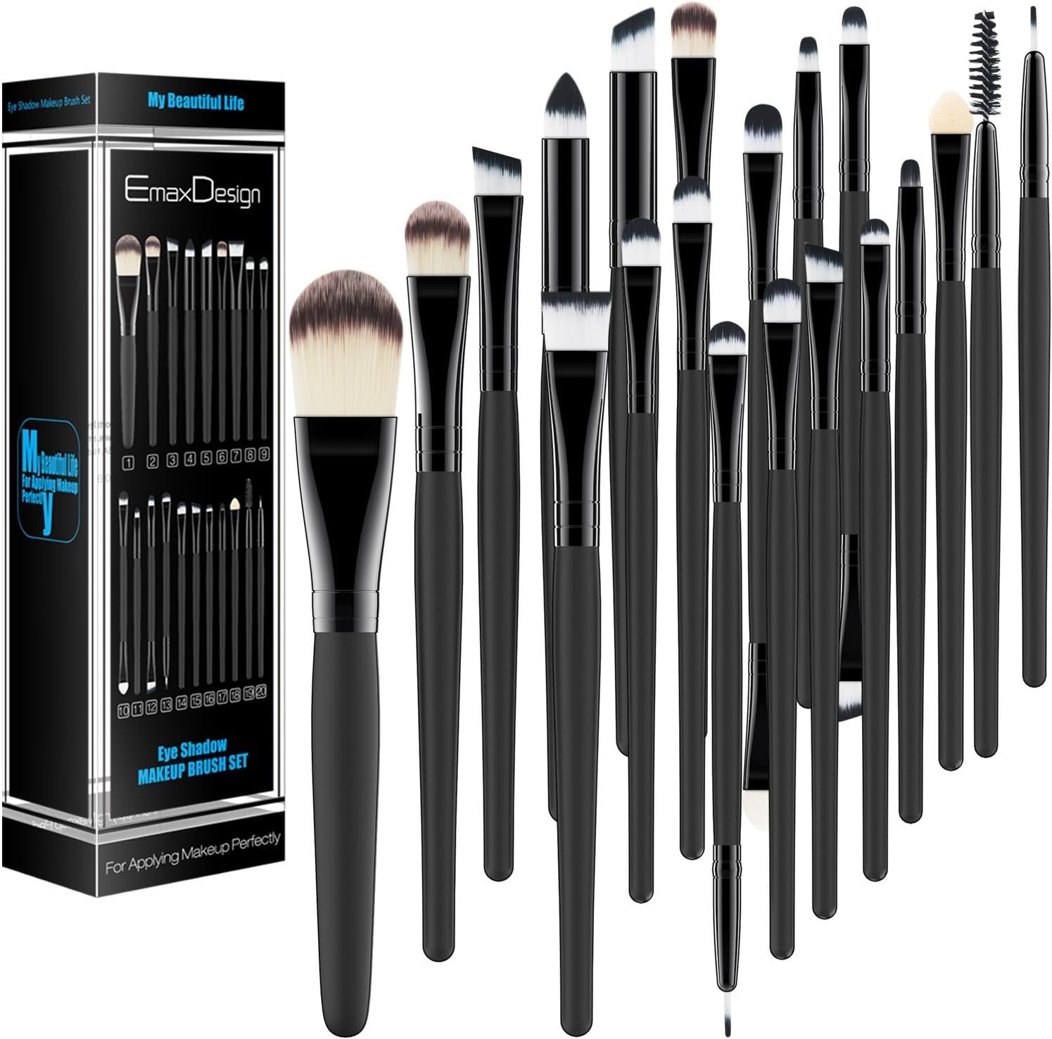Pinceaux de maquillage professionnels : 20 pièces pour un teint parfait et des yeux captivants Découvrez notre set complet d'outils pour sublimer votre beauté en toute simplicité – Image 5