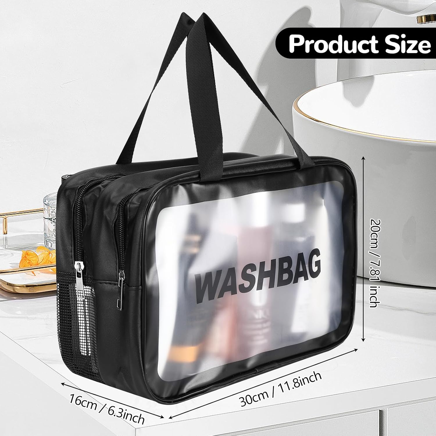 Trousse de maquillage transparente et imperméable : le sac de voyage idéal pour les femmes adultes – Image 2
