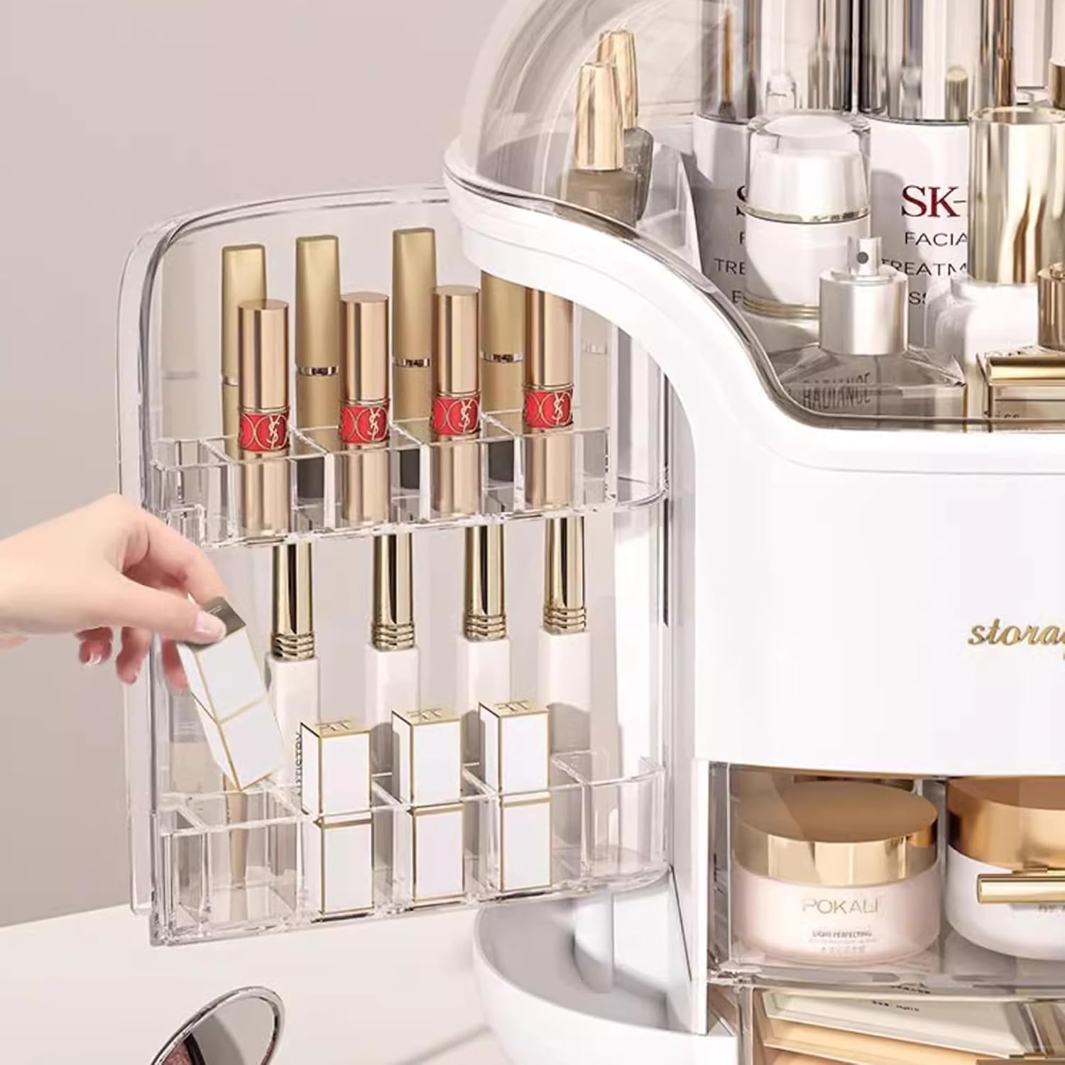 Organisateur de maquillage multifonctionnel : le rangement idéal pour skincare et bijoux dans votre salle de bain – Image 5