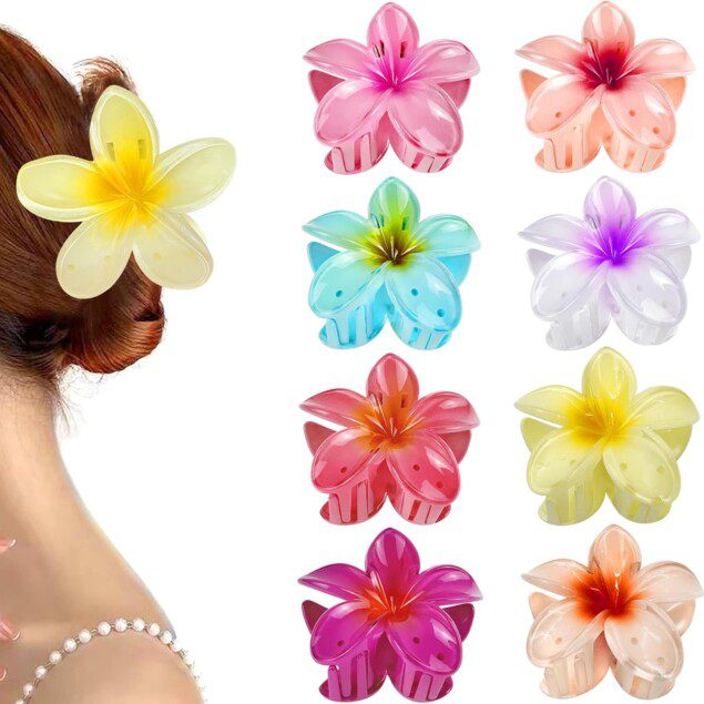 Barrettes à cheveux fleuries : 8 pièces antidérapantes pour femmes et filles, l'accessoire mignon qui sublime vos coiffures