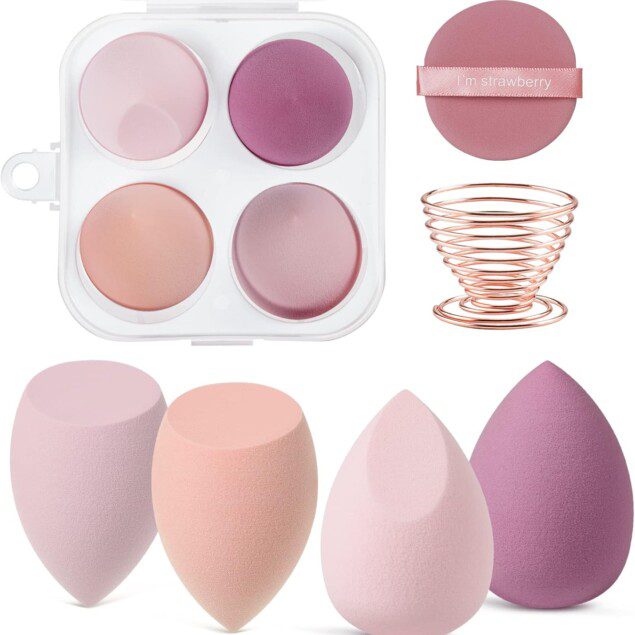 Éponge de mélange à fond de teint : l’outil parfait pour un maquillage sans faille Pour les passionnées de beauté, cet ensemble de 4 éponges facilite l’application de crèmes et de poudres liquides