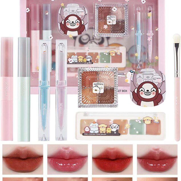 Kit de maquillage tout-en-un : coffret idéal pour femme, parfait pour la Saint-Valentin avec 8 pièces indispensables