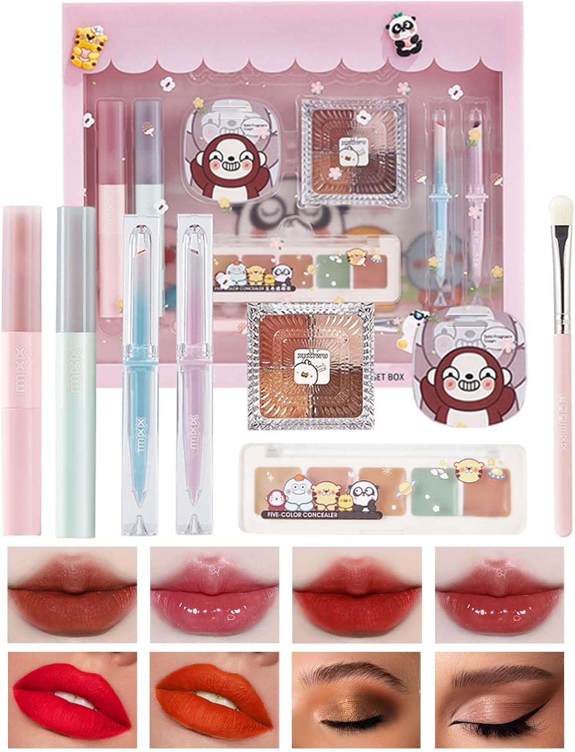 Kit de maquillage tout-en-un : coffret idéal pour femme, parfait pour la Saint-Valentin avec 8 pièces indispensables