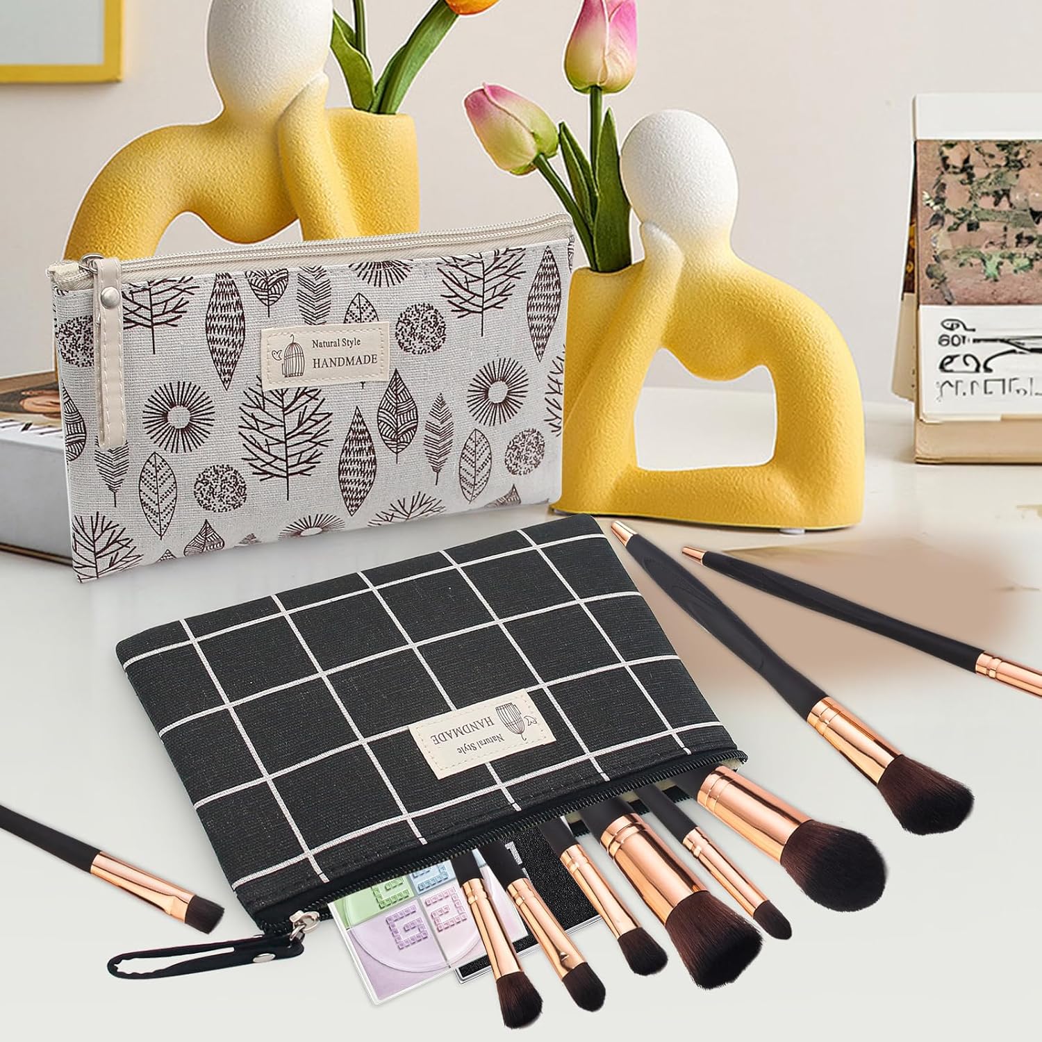 Sac cosmétique en toile : trousse de maquillage multi-fonctionnelle pour les voyages et le fitness – Image 5