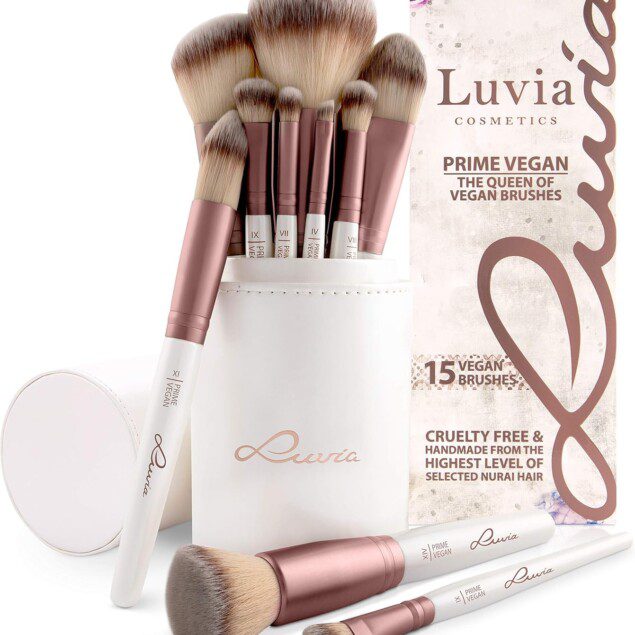 Pinceaux professionnels de maquillage : kit de 15 pièces pour un look impeccable  Inclus : pinceaux pour cils et sourcils - cadeau parfait pour elle, 100% végan
