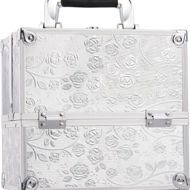 Mallette de maquillage de voyage pour femmes : élégance et praticité avec 4 plateaux de rangement