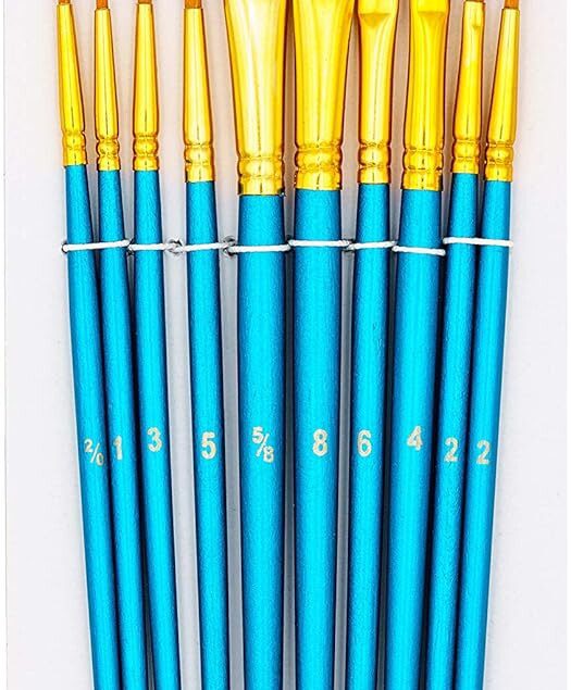 Set de pinceaux en nylon : pour les artistes passionnés, un lot de 10 pour des créations précises et élégantes