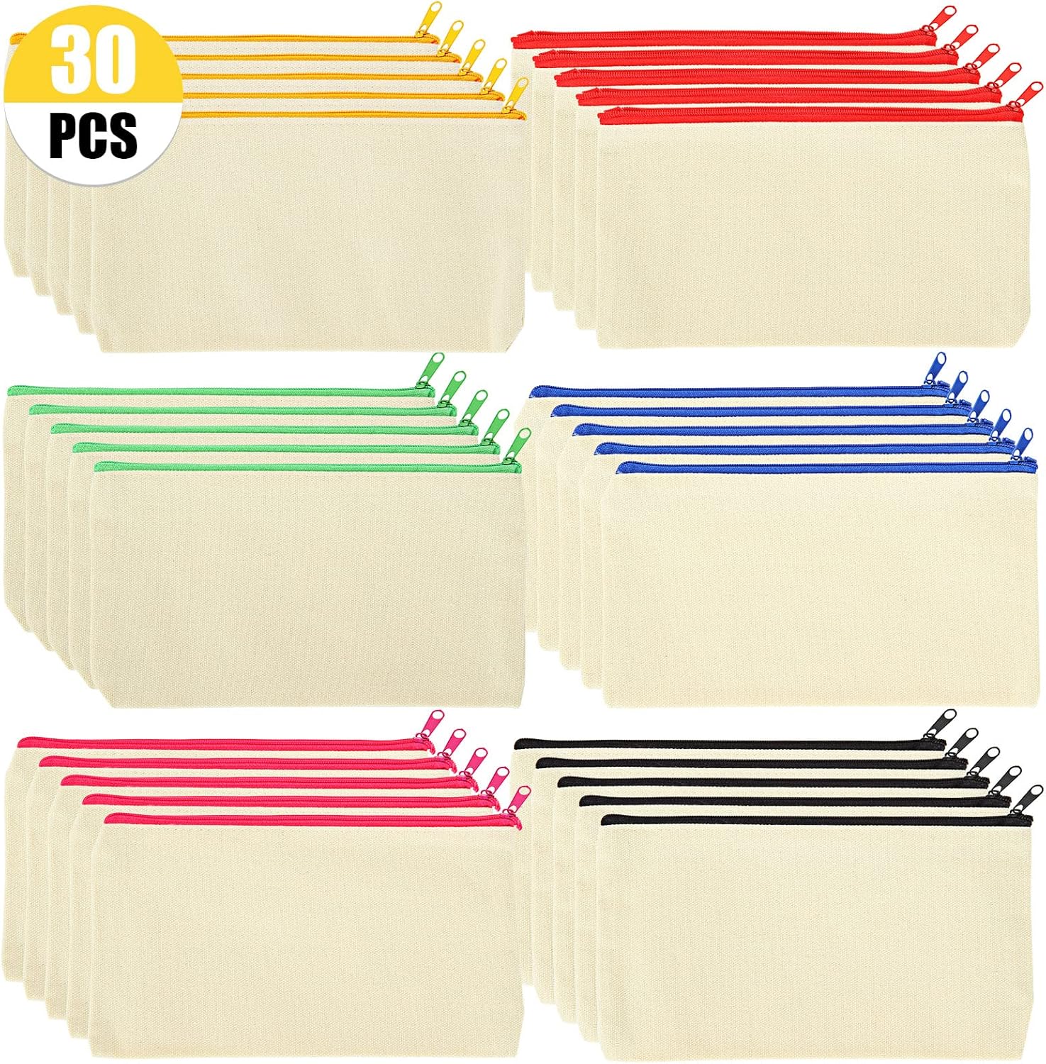 Pochette tissu zippée 30pcs : l’accessoire idéal pour les voyageurs et les étudiants Organisez vos essentiels avec style grâce à nos trousses personnalisables en toile beige – Image 7