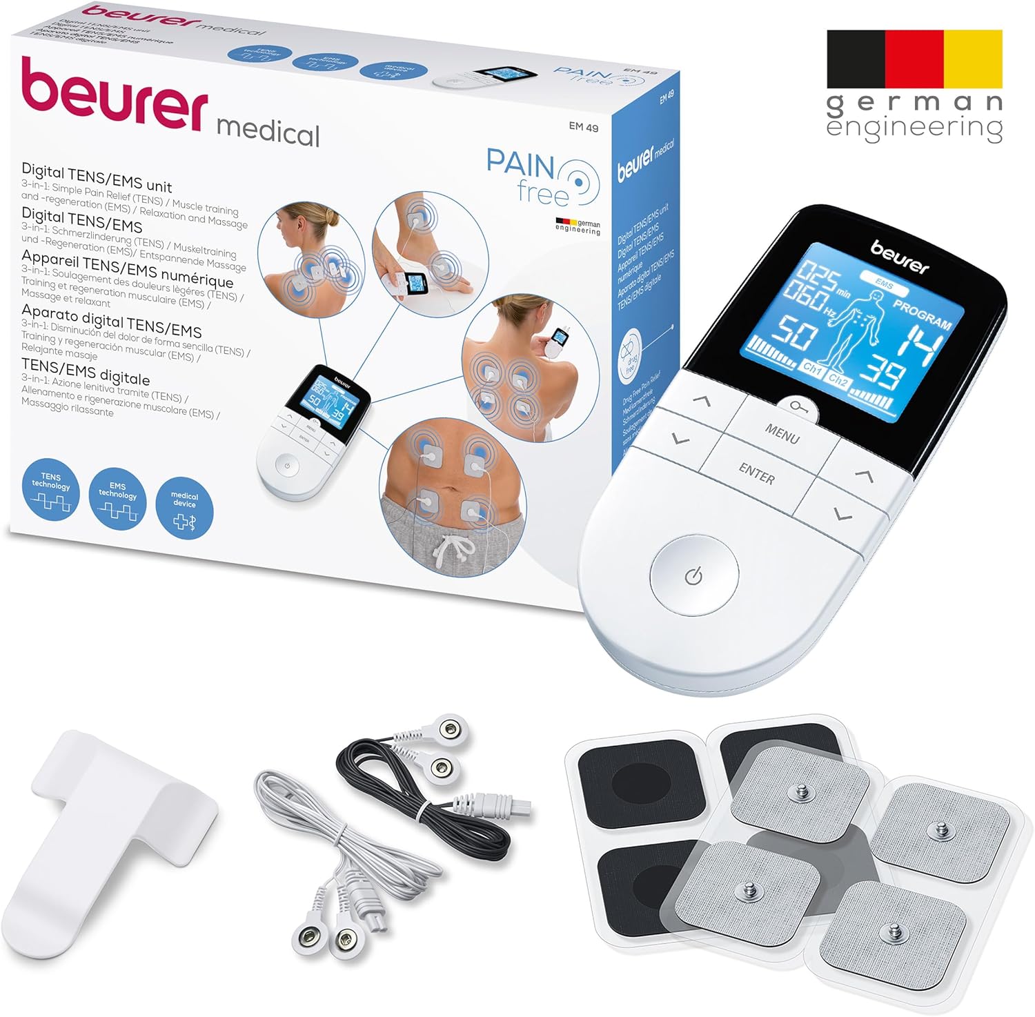 Électrostimulateur musculaire 3 en 1 pour soulager les douleurs et renforcer les muscles Thérapie anti-douleur TENS, stimulation EMS et massage relaxant : un allié pratique et efficace à emporter partout – Image 9