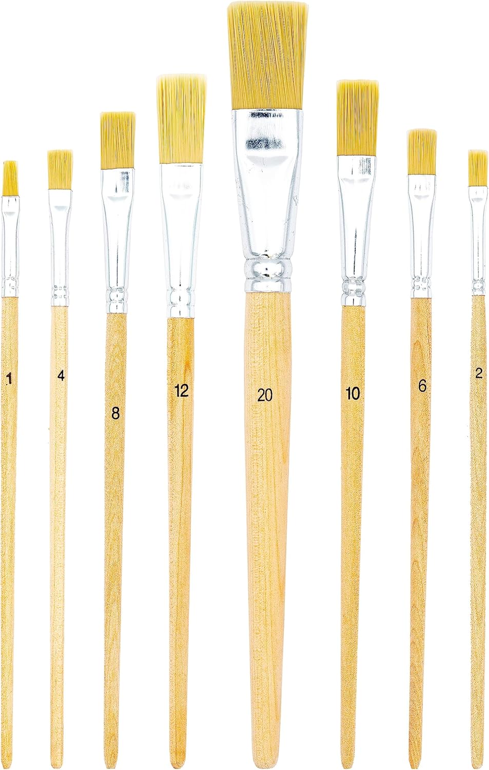 Set de Pinceaux de Peinture Naturels, 8 Tailles Variées – Image 2