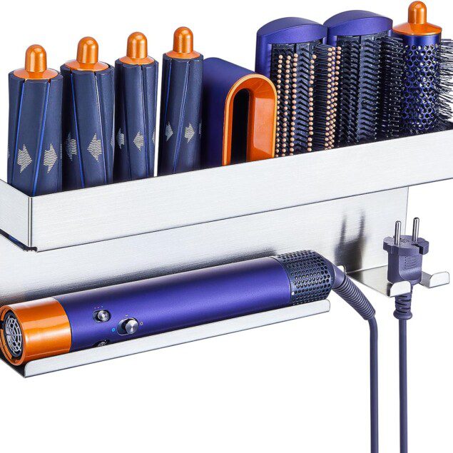 Porte sèche-cheveux sans perçage : un support inoxydable pour salle de bain élégante   Idéal pour les amateurs de coiffure, il optimise l'espace tout en offrant un style raffiné