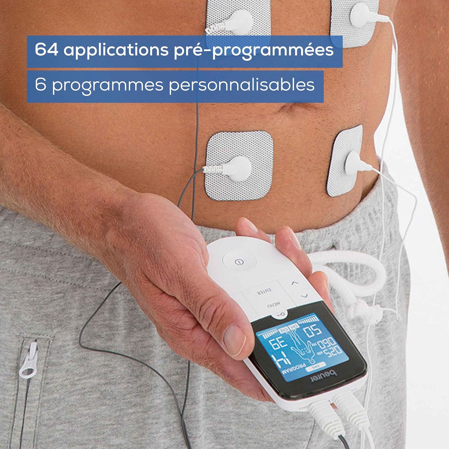 Électrostimulateur musculaire 3 en 1 pour soulager les douleurs et renforcer les muscles Thérapie anti-douleur TENS, stimulation EMS et massage relaxant : un allié pratique et efficace à emporter partout – Image 6