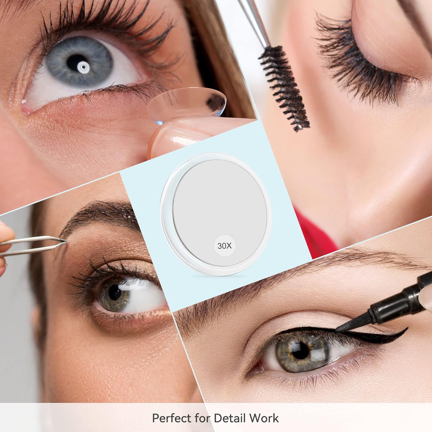 Miroir grossissant 30X : l’accessoire idéal pour les femmes souhaitant un maquillage parfait et une épilation des sourcils facilitée – Image 4